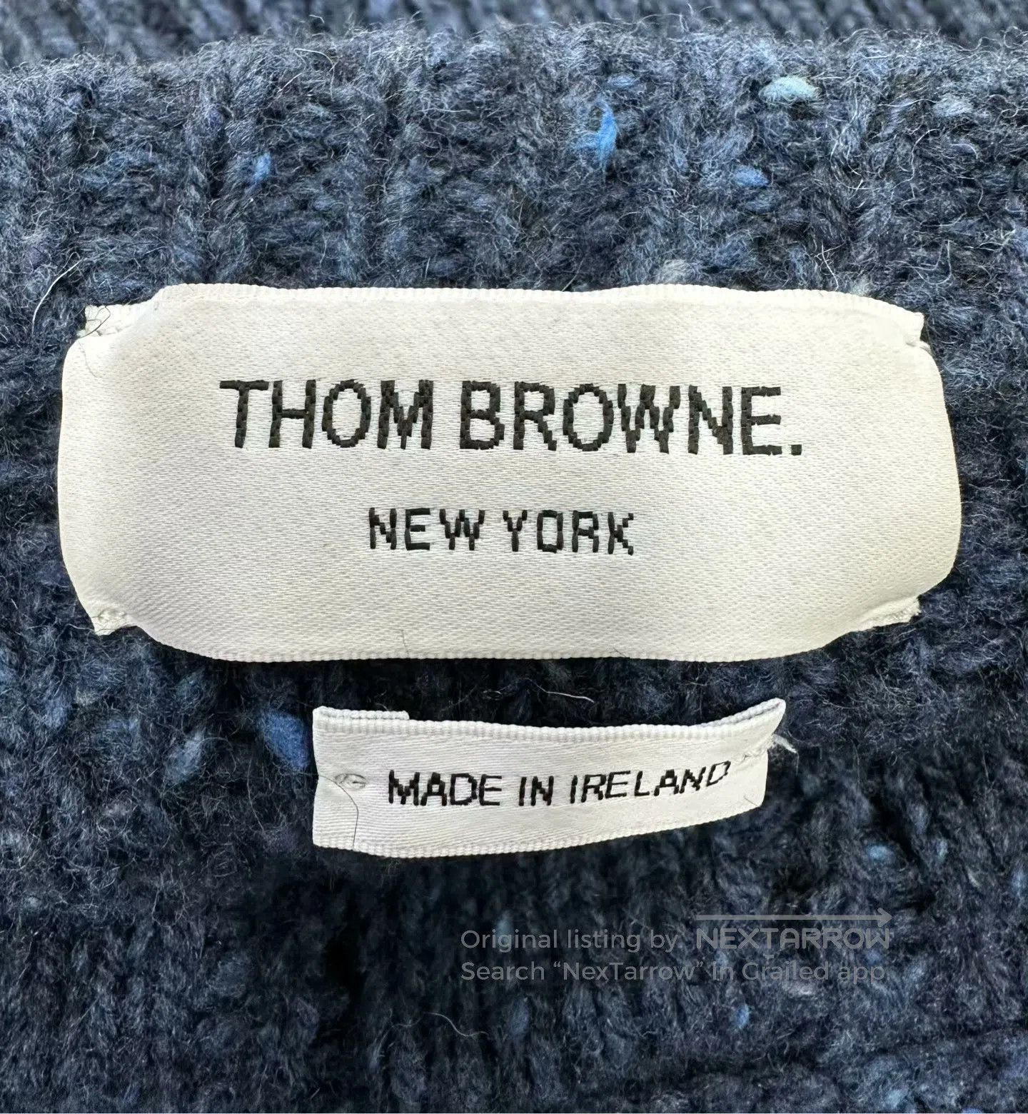 Thom Browne Thom Browne Dark Blue Classic Four Stripe Knit Sweater| Size US XL / EU 56 / 4 - 3 Thumbnail