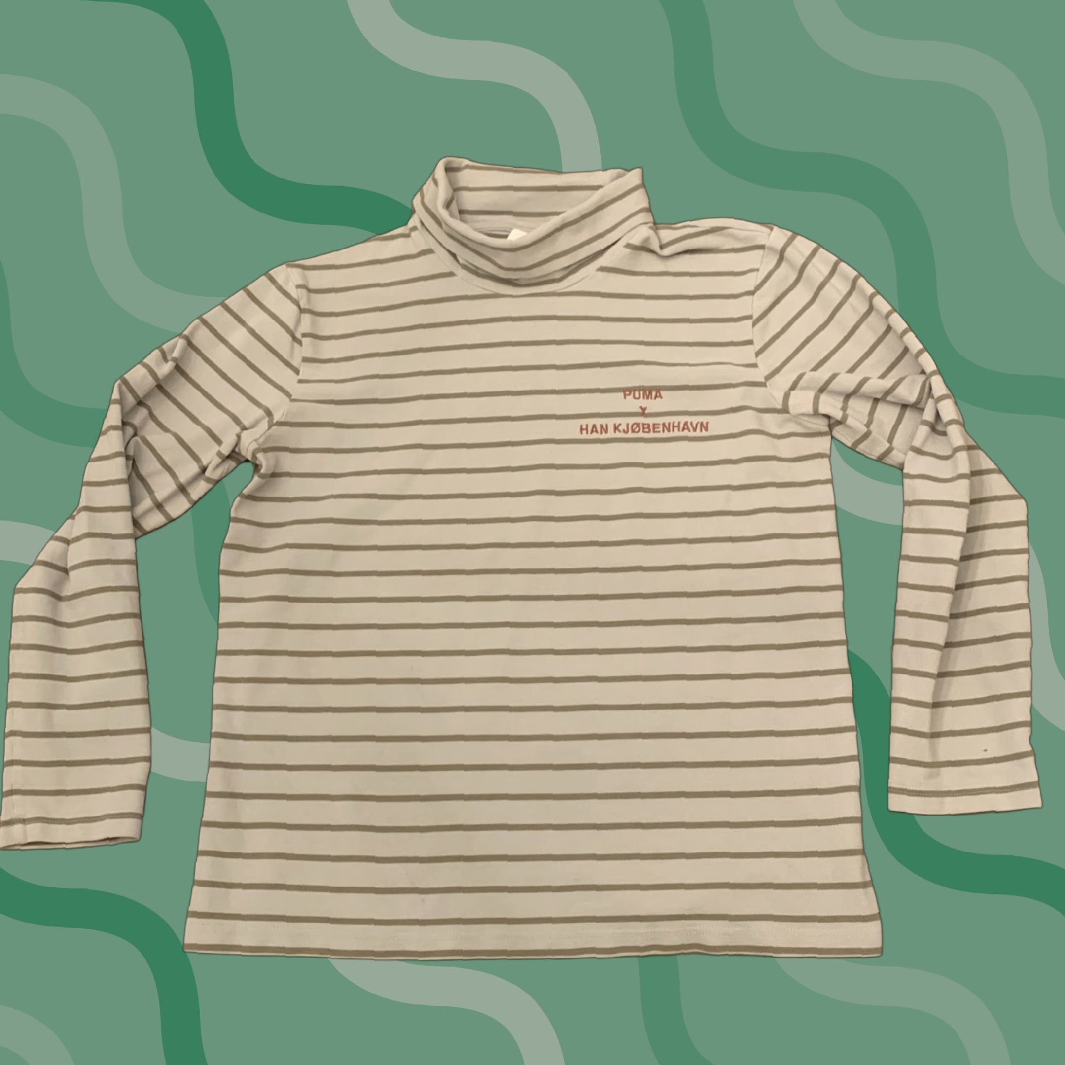 Puma PUMA X Han Kjobenhavn Shirt Women L Gray Striped Long Sleeve Oversized Cowl Neck Womens Size L / US 10 / IT 46 - 1 Thumbnail