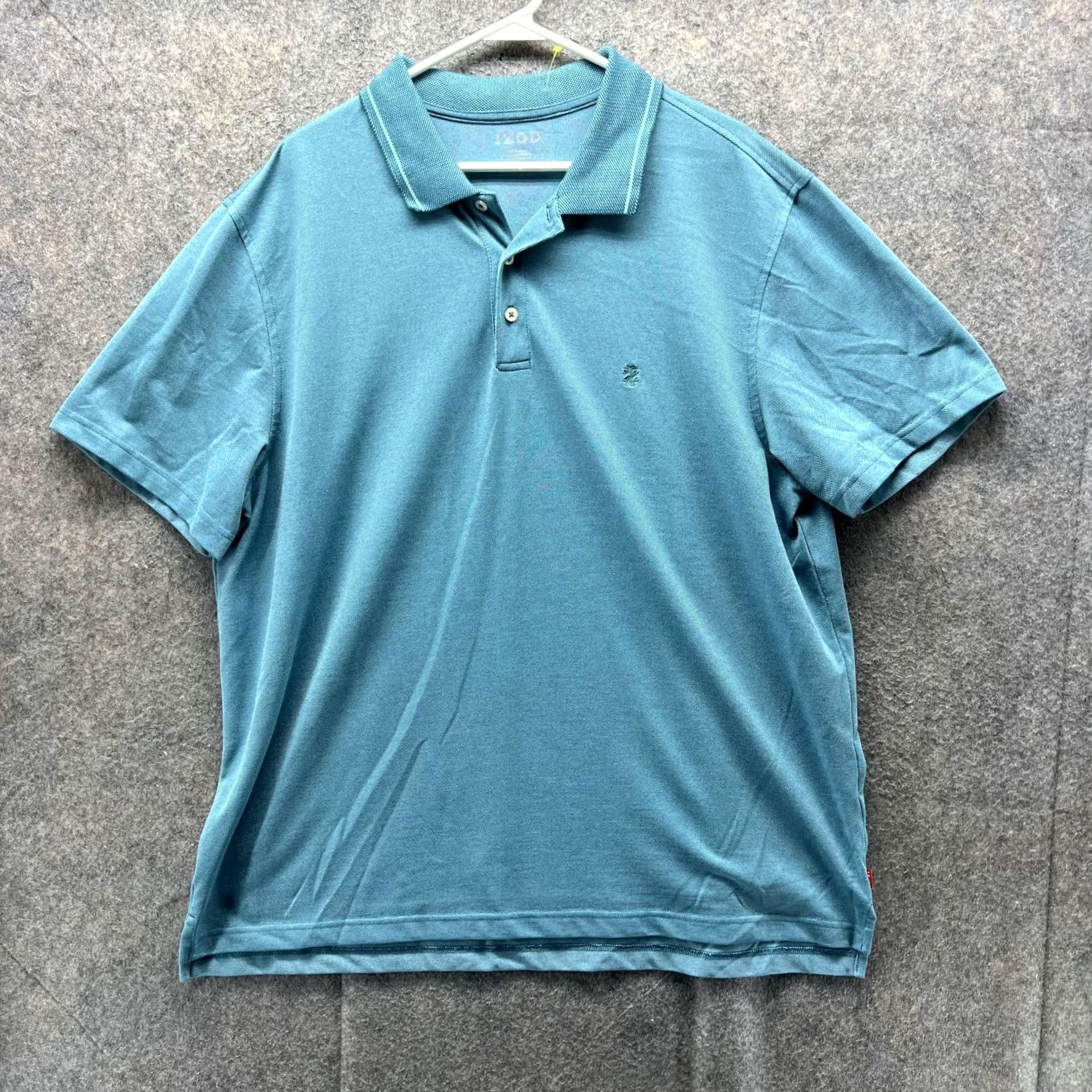 Izod VINTAGE IZOD Polo Shirt Men 2XL Blue Logo Golf Casual Short Sleeve Str 50 31in Size US XXL / EU 58 / 5 - 2 Thumbnail