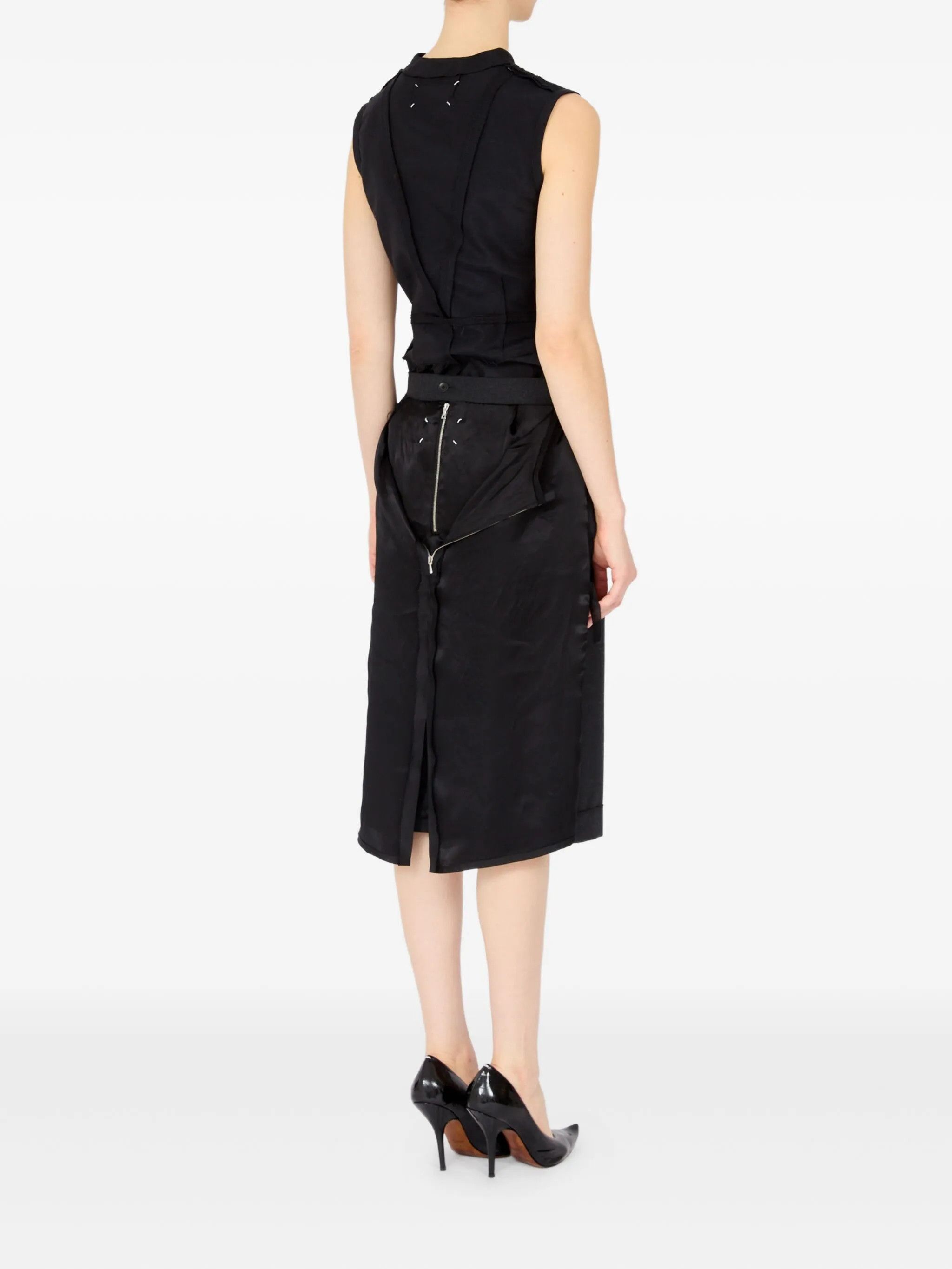 Maison Margiela o1w1db10526 Midi Skirt in Dark Grey Size 25" / US 0 / IT 36 - 4 Thumbnail
