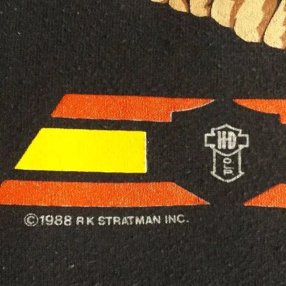 Harley Davidson 1988 Harley Davidson Tshirt, Attacking Eagle, Woodstock NY Size US L / EU 52-54 / 3 - 4 Thumbnail