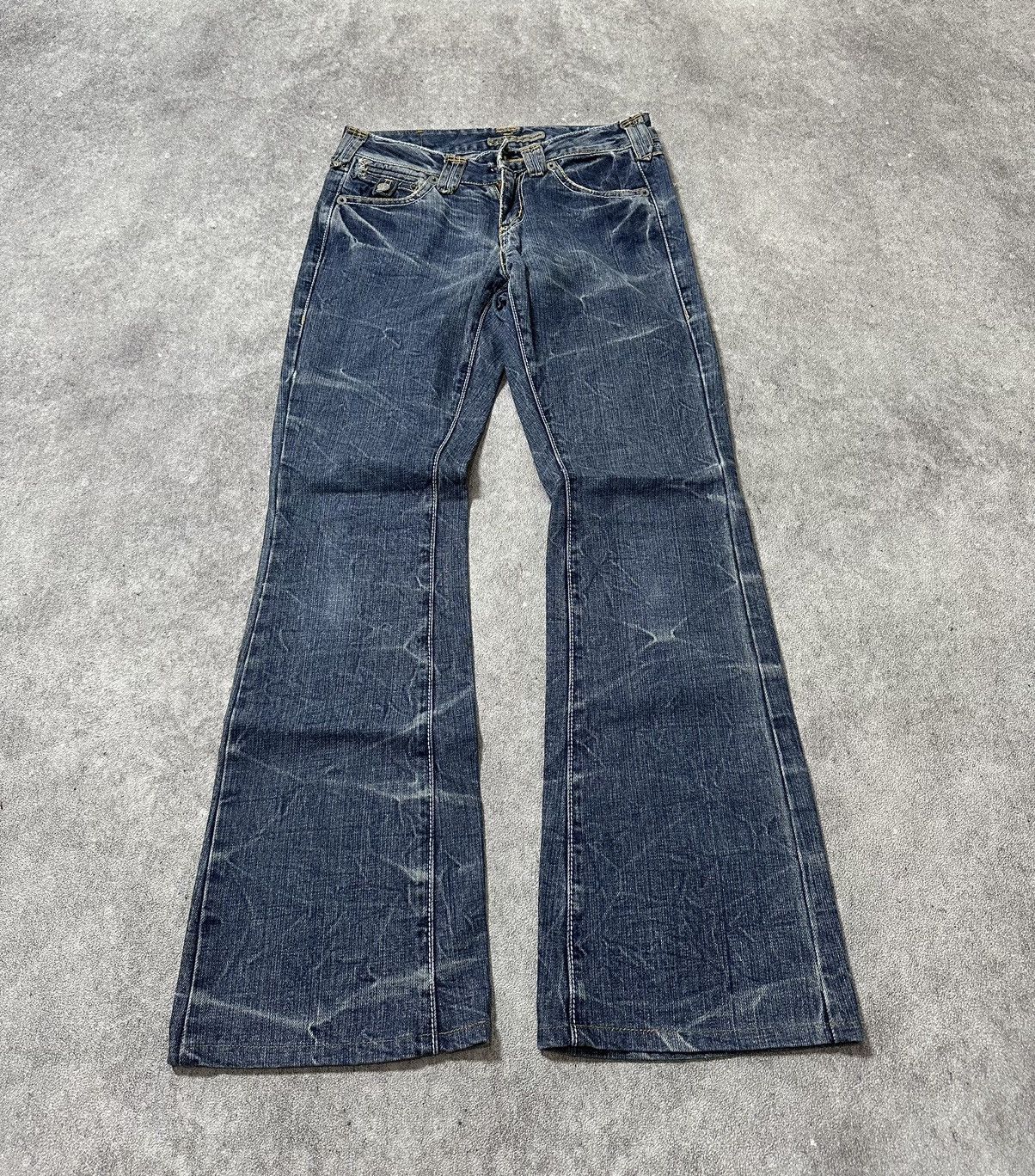 Japanese Brand Japanes Rush Hour Washed Flared Jeans Size US 29 - 3 Thumbnail