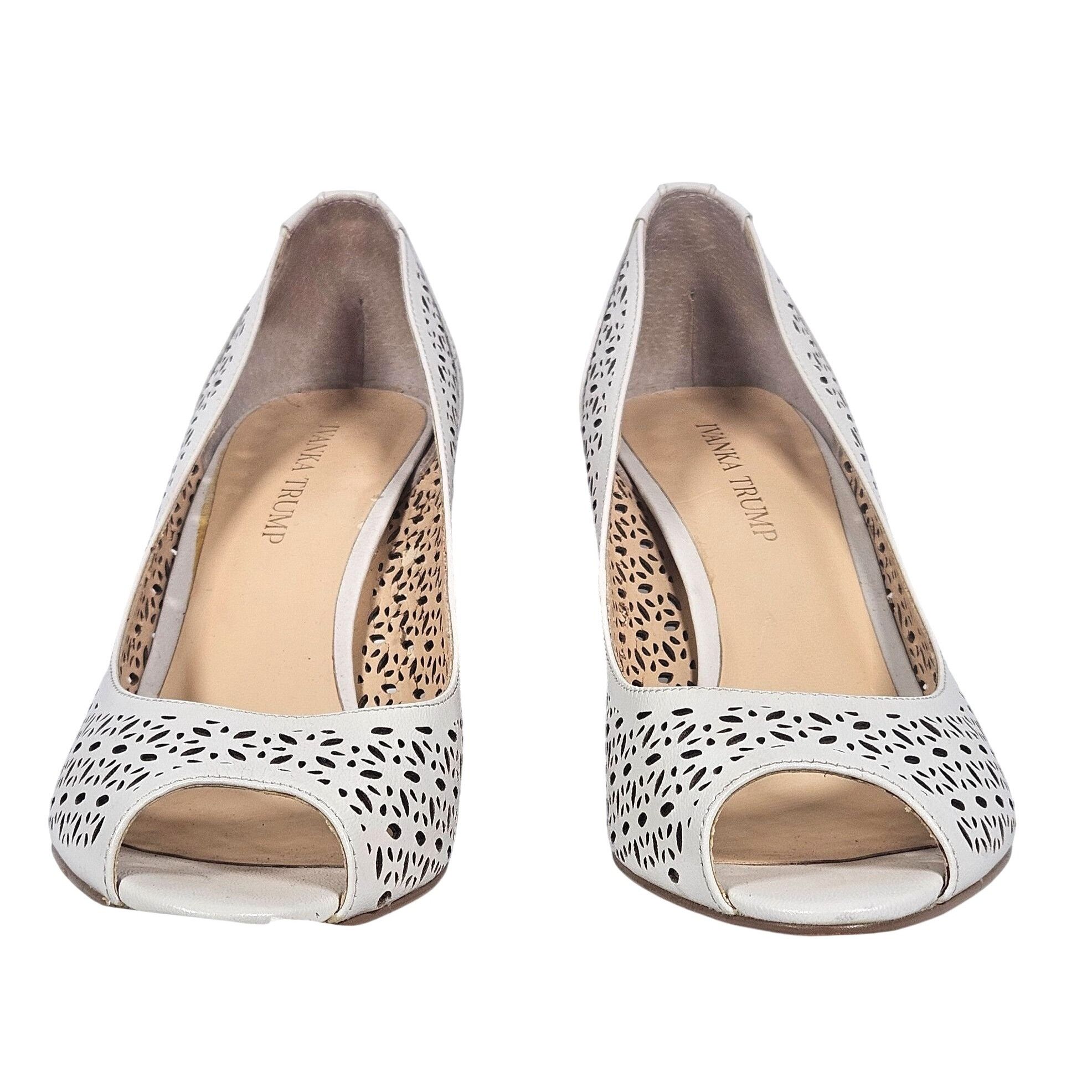 Other Ivanka Trump Comfy Women Ivory Leather High Heel 9M Size US 9 / IT 39 - 2 Thumbnail