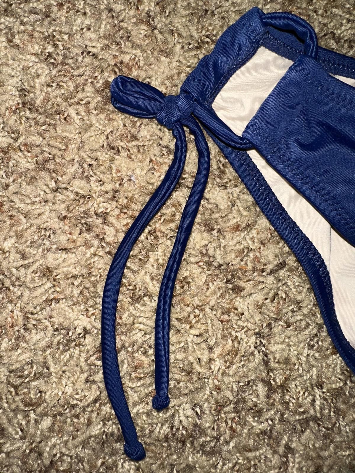 Nike Nike Women's Navy New England Patriots Breaking Waves Bikini Bottom Size ONE SIZE - 5 Thumbnail