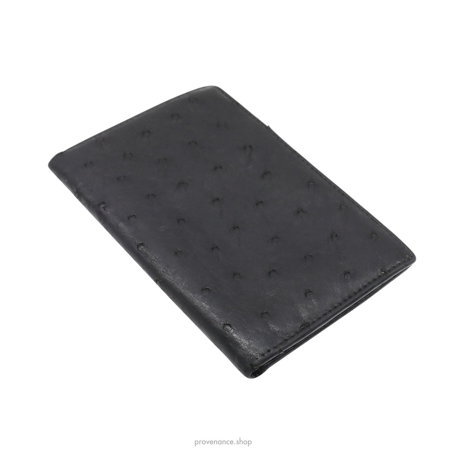 Gucci 🔴 Gucci Tall Wallet - Black Ostrich Leather Size ONE SIZE - 4 Thumbnail