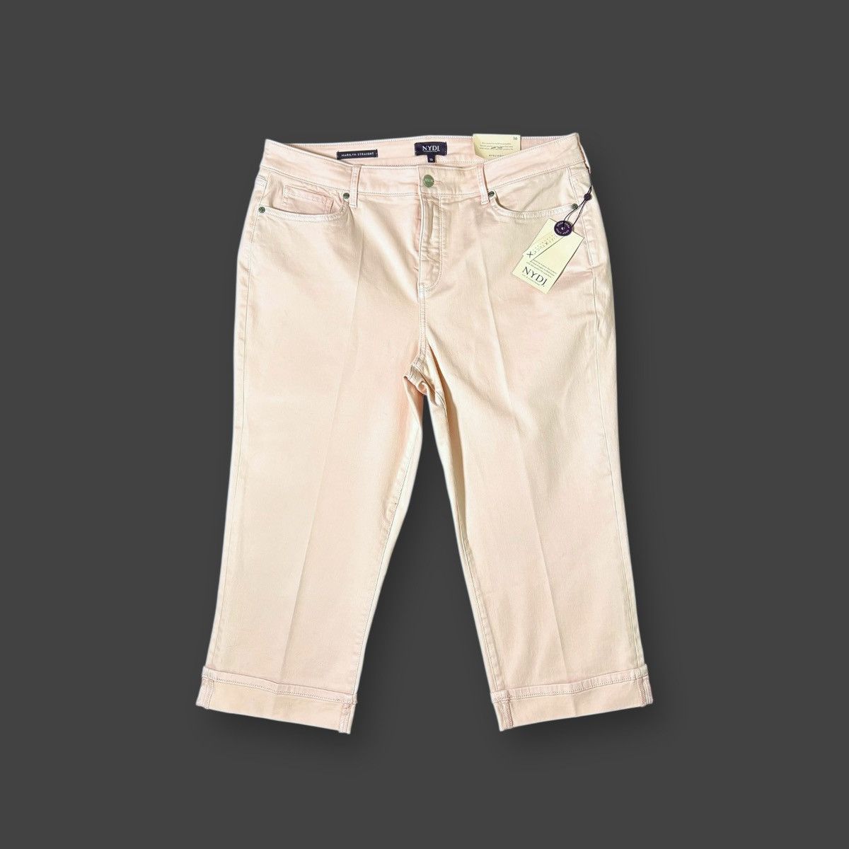 NYDJ NYDJ Marilyn Women’s Peach Straight Crop Denim Jeans Sz 16 Size 36" / US 14 / IT 50 - 5 Thumbnail