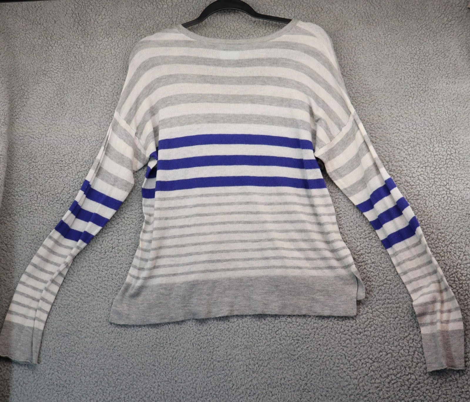 Other Women Large Knit Sweater Striped Cotton Grey C&C California Size L / US 10 / IT 46 - 6 Thumbnail