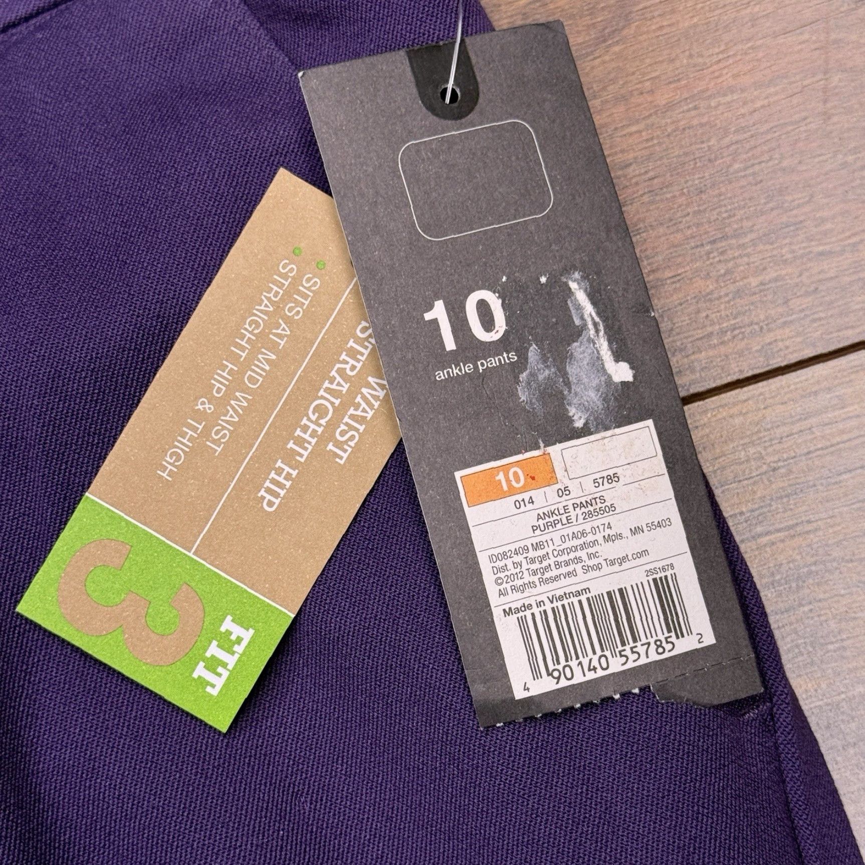 Mossimo Mossimo Ankle Pants Womens 10 Purple Mid Waist Straight Leg New Size 32" / US 10 / IT 46 - 7 Thumbnail