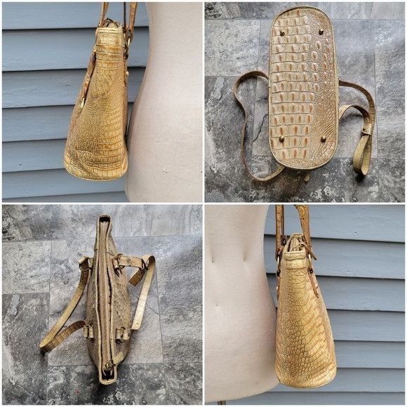 BRAHMIN Brahmin Medium Asher Tote Bag in a Crocodile Embossed Tan Me Size ONE SIZE - 4 Thumbnail