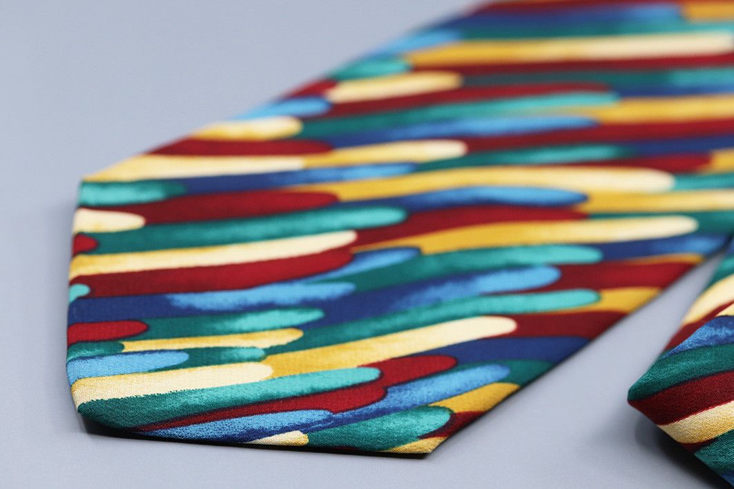 Other Tino Cosma Vintage Silk Tie – Bold Brushstroke Pattern Size ONE SIZE - 10 Thumbnail