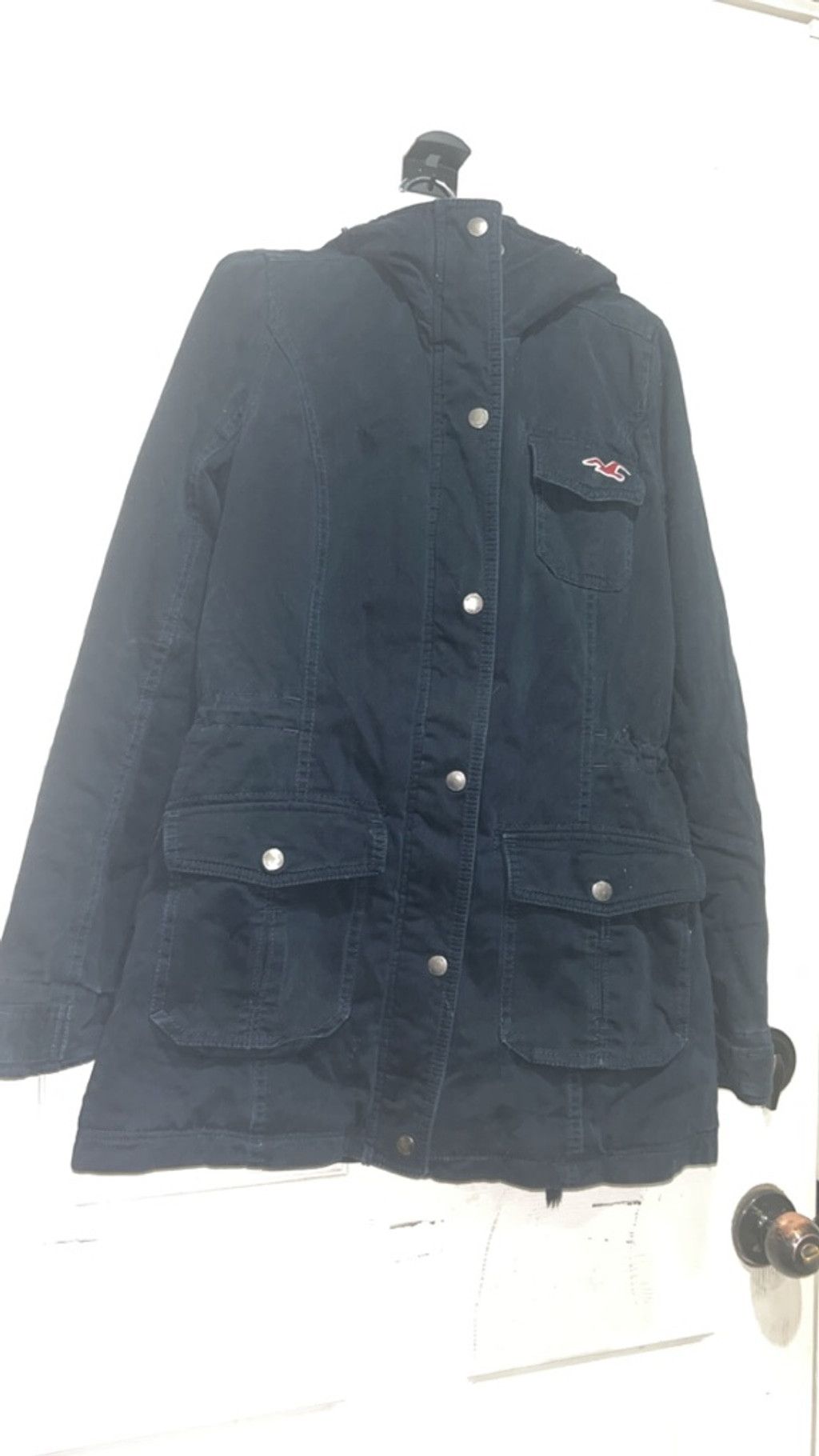 Hollister Hollister Navy Utility Jacket w Beige Sherpa Lining, Size M Size M / US 6-8 / IT 42-44 - 3 Thumbnail