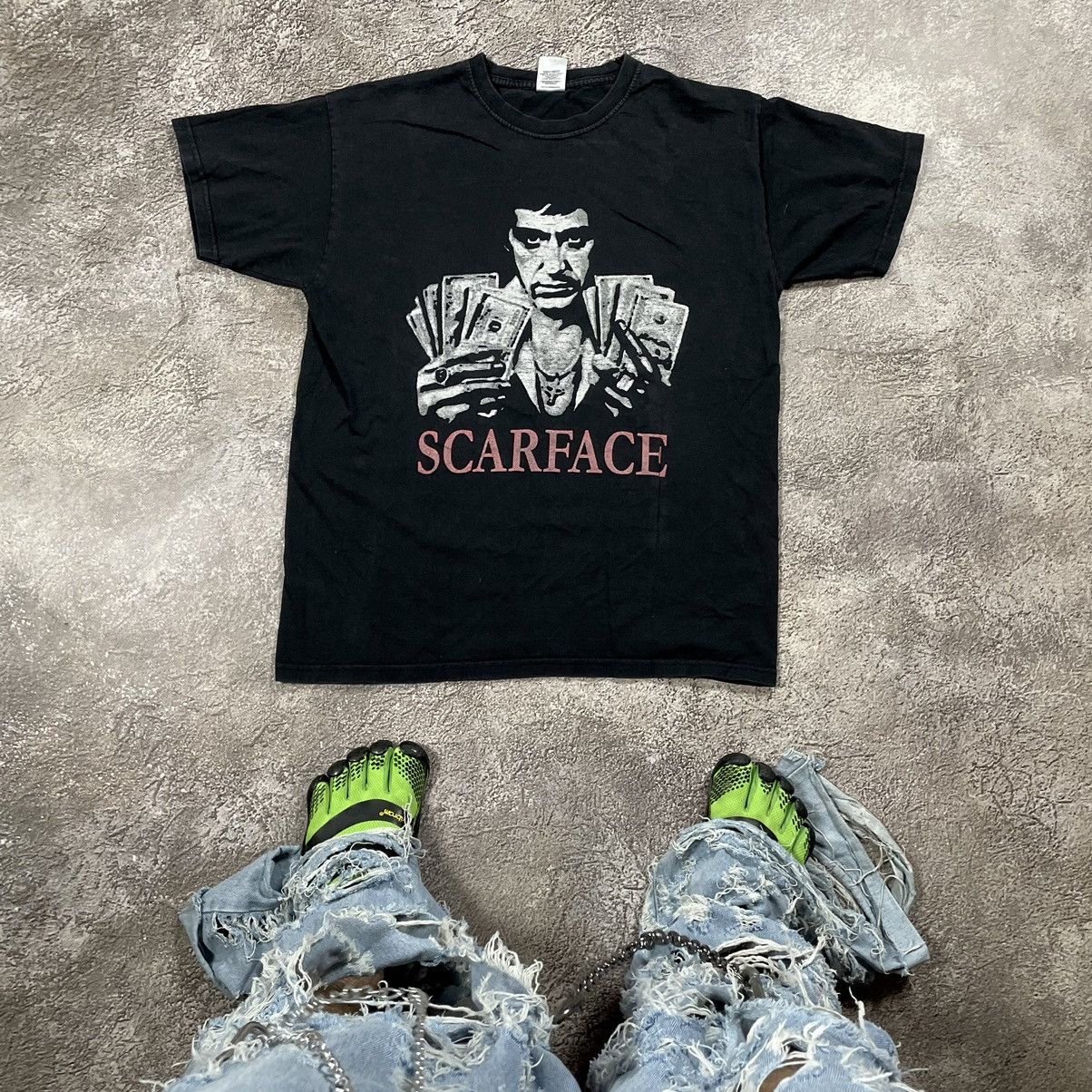 Vintage Vintage 90s Scarface Graphic Tee Single Stitch Faded Black M Size US M / EU 48-50 / 2 - 2 Thumbnail
