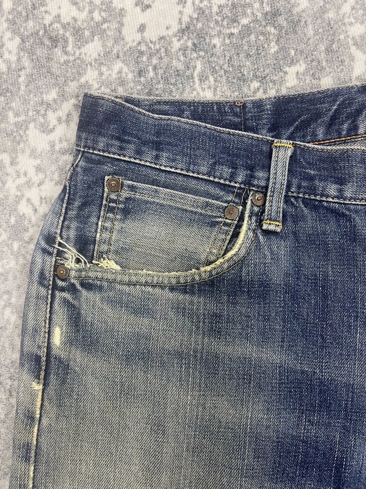 Edwin Edwin 505x Selvedge Distressed Denim Size US 33 - 5 Thumbnail