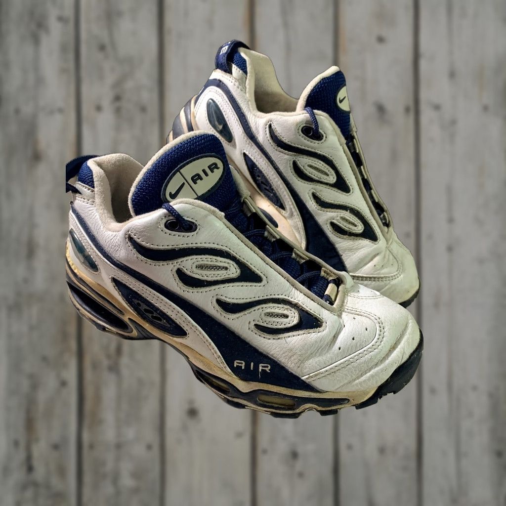 Nike VINTAGE Nike Air Butane Max Sneakers Leather 1999 Mens Size 9 White Blue 90s Nike Shoes Mens Size US 9 / EU 42 - 1 Thumbnail