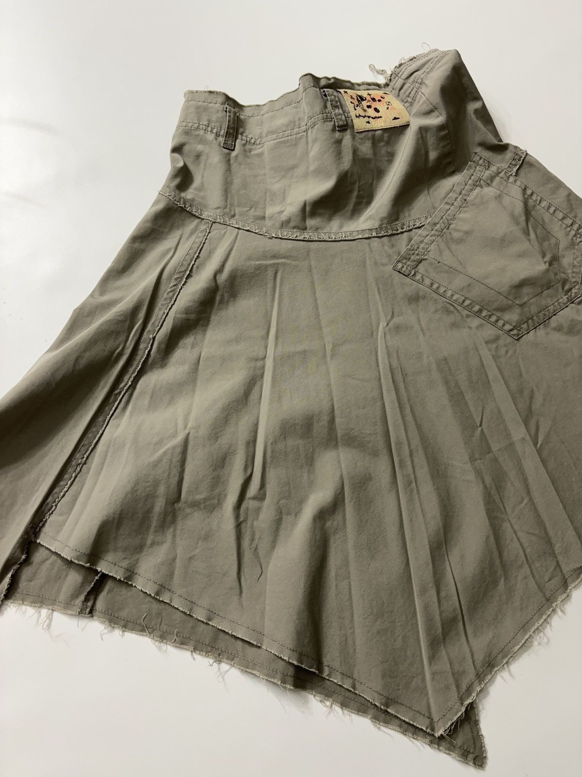 Vintage ASYMMETRIC ARCHIVE VINTAGE MIDI MINI SKIRT MILITARY Size 28" / US 6 / IT 42 - 4 Thumbnail