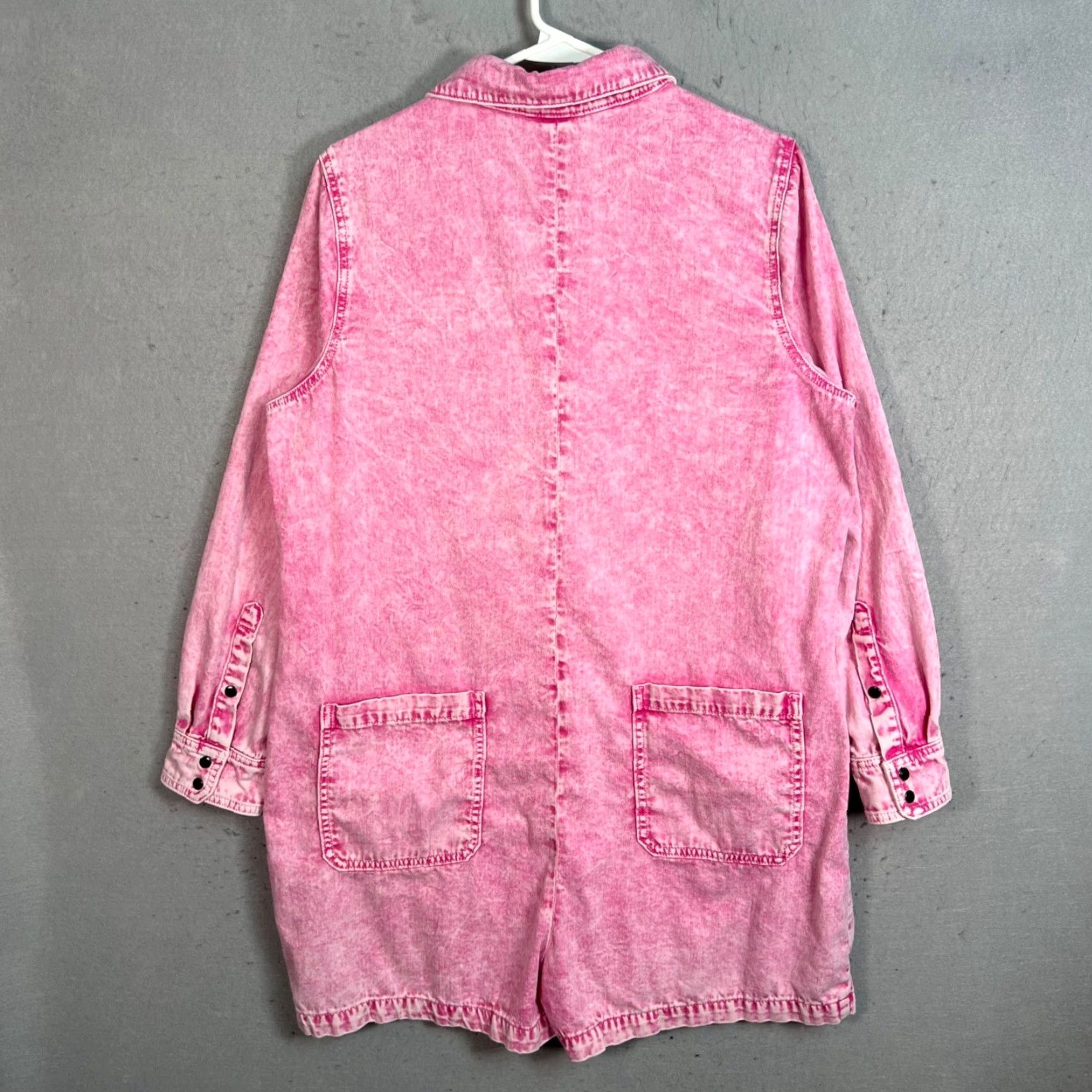 Vintage VINTAGE ASKK NY Pink Acid Wash Denim Jumsuit Size 3 Cotton Long Sleeve Button-Up Size XS / US 0-2 / IT 36-38 - 2 Thumbnail