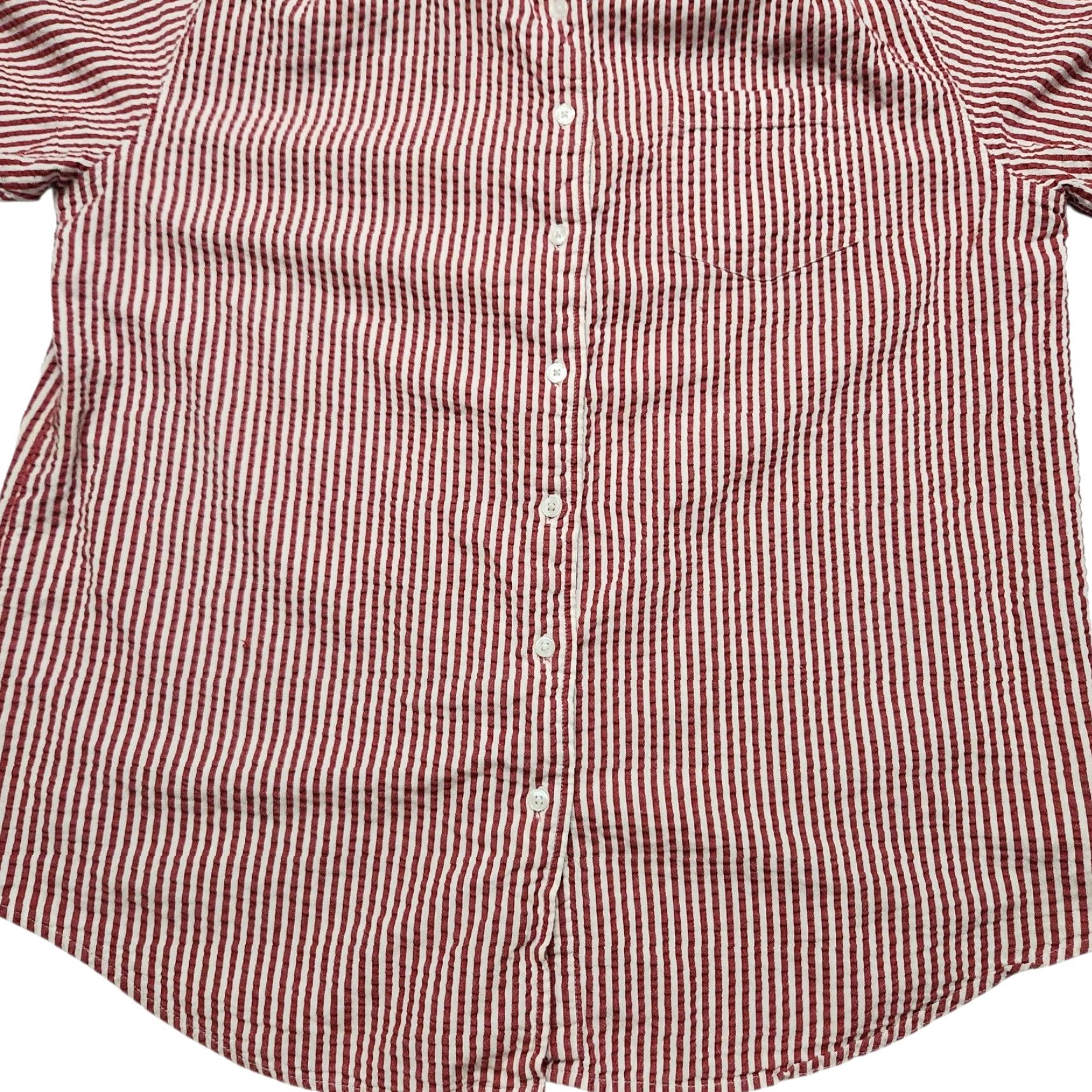 Vintage VINTAGE Mainstreet Blues Shirt Womens L Red Seersucker Candy Stripe Front Pocket Size L / US 10 / IT 46 - 6 Thumbnail
