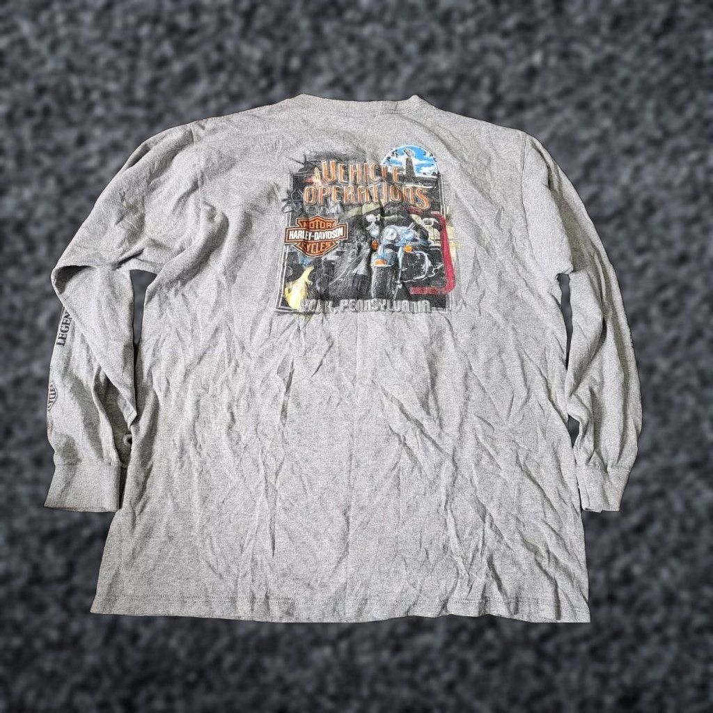 Harley Davidson VINTAGE Harley-Davidson T-Shirt Mens XL Gray 90s Biker Motorcycle Crew Neck Short/Long Sleeve (Double-Sided) United States Size US XL / EU 56 / 4 - 1 Thumbnail