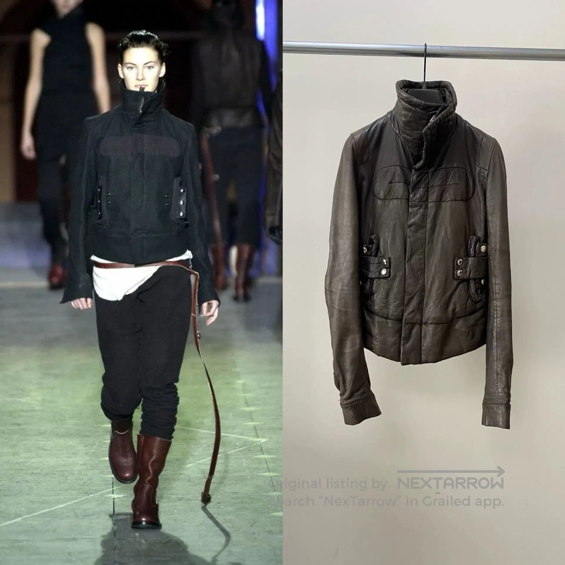 Rick Owens Rick Owens 2003 Fall Stand Collar Leather Jacket. Size US M / EU 48-50 / 2 - 1 Thumbnail
