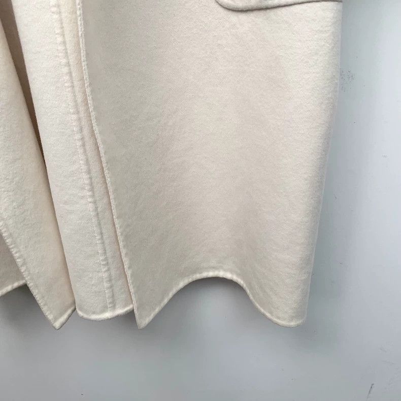 Max Mara Max Mara Off-white wool hooded belt coat Size L / US 10 / IT 46 - 4 Thumbnail