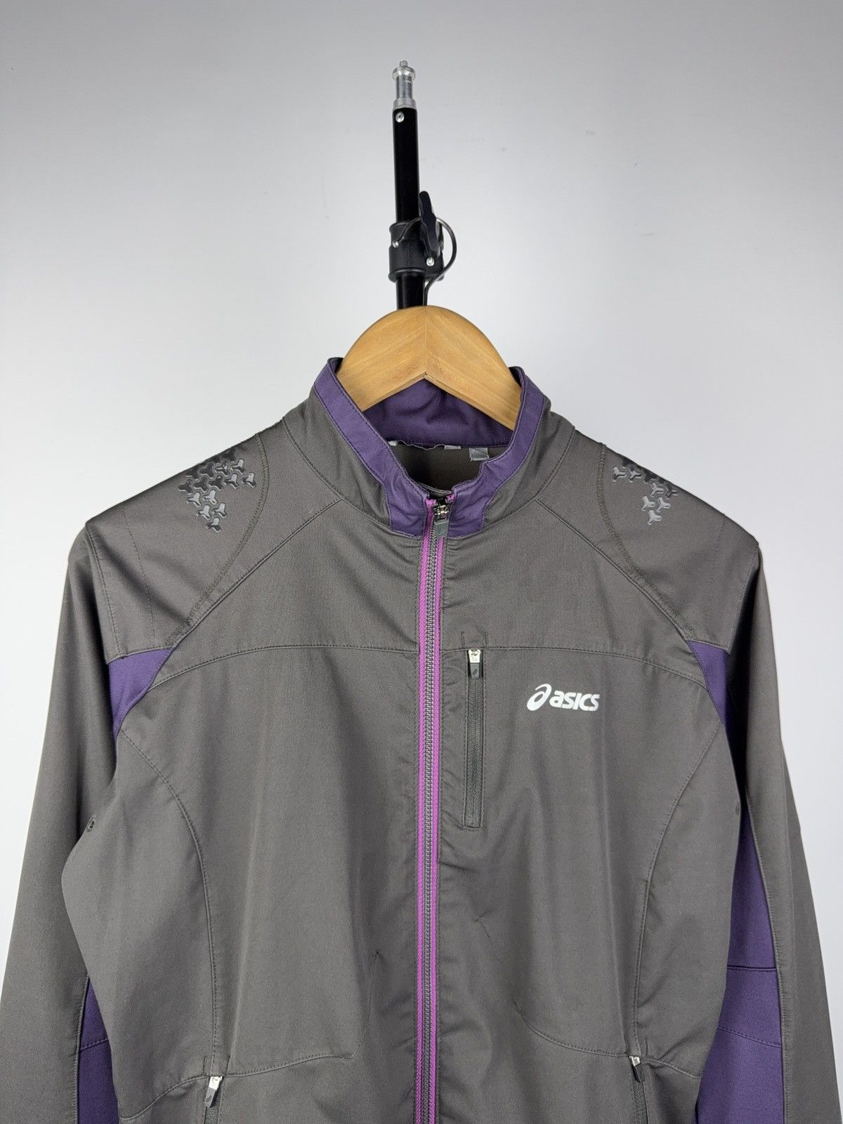 Asics Asics Women’s 00s Running Jacket Gray Purple Windbreaker Size XS / US 0-2 / IT 36-38 - 2 Thumbnail