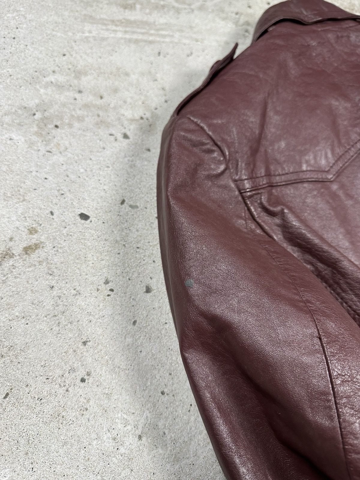Other Vintage 90s Burgundy Genuine Leather Bomber Utility Jacket Size US XS / EU 42 / 0 - 13 Thumbnail
