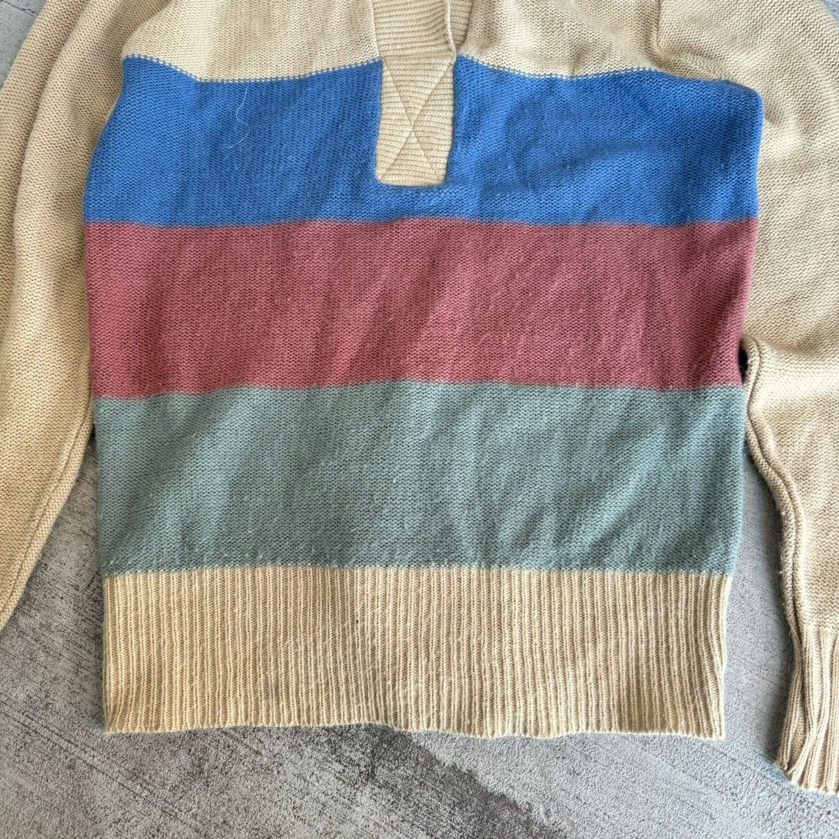 Vintage Vintage 70s/80s Knit Striped Polo Collared Sweater Size US L / EU 52-54 / 3 - 3 Thumbnail