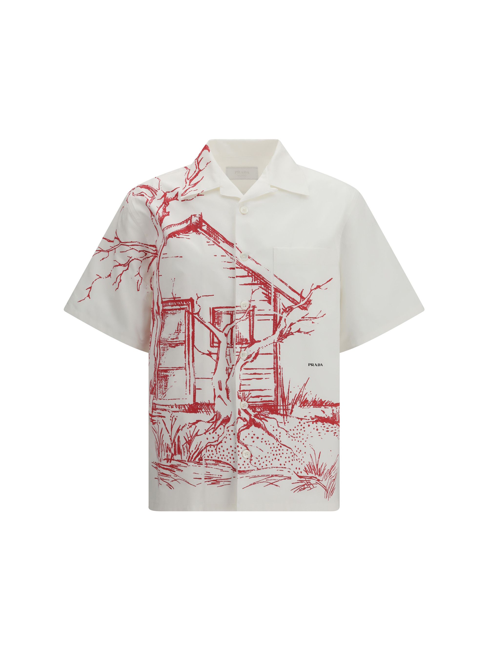 Prada Printed bowling Shirt with “Cabin” print Size US XL / EU 56 / 4 - 1 Thumbnail