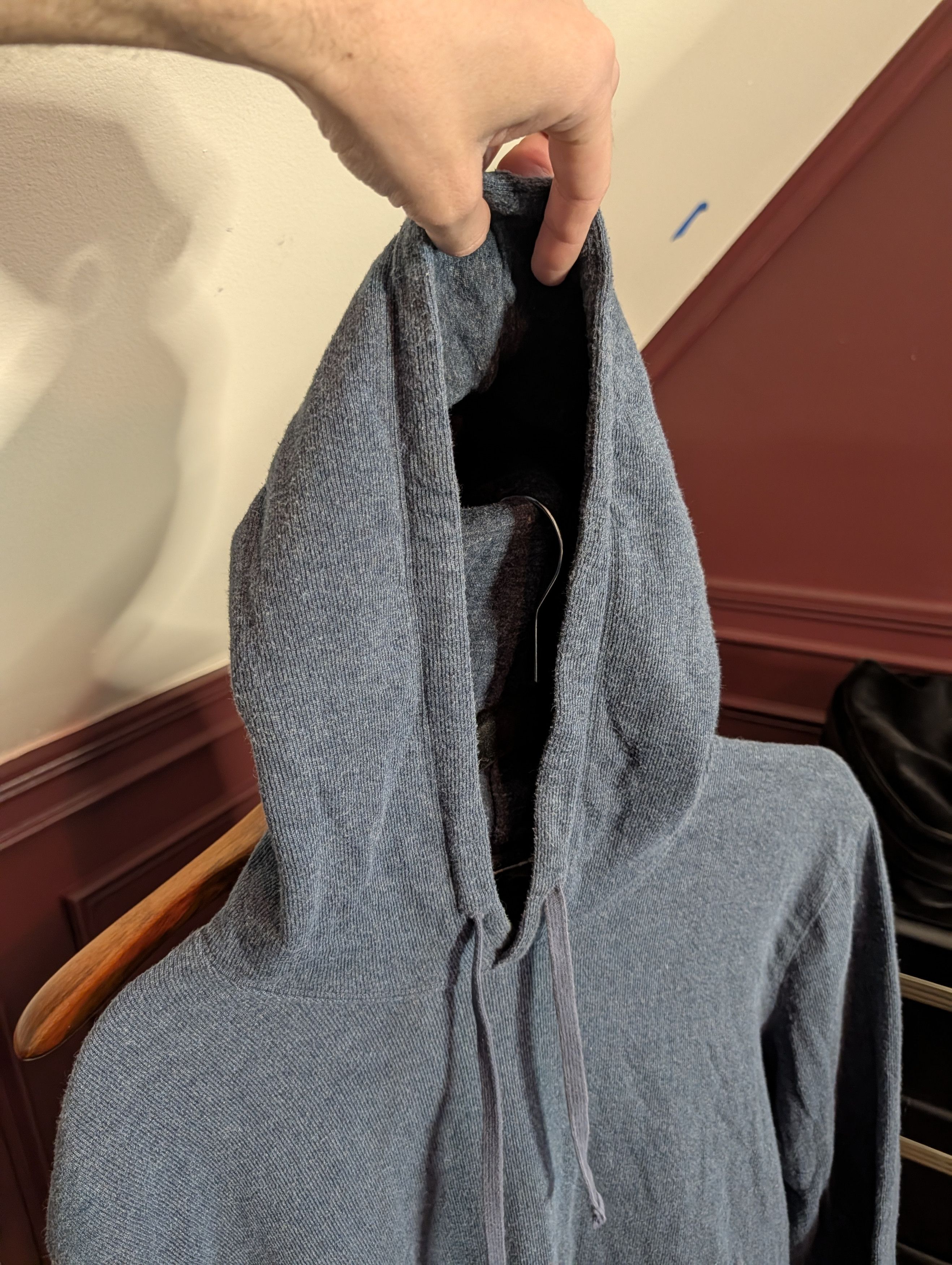 Vince Blue ribbed knit cotton hoodie SOFT w drawstrings Size US L / EU 52-54 / 3 - 5 Thumbnail