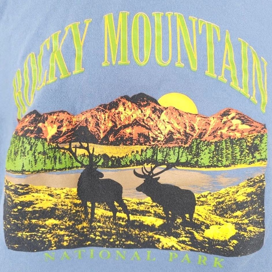Vintage Rocky Mountain National Park T Shirt Mens Size Medium Blue Nature Tee Columbia Shirt Mens Size US M / EU 48-50 / 2 - 3 Thumbnail