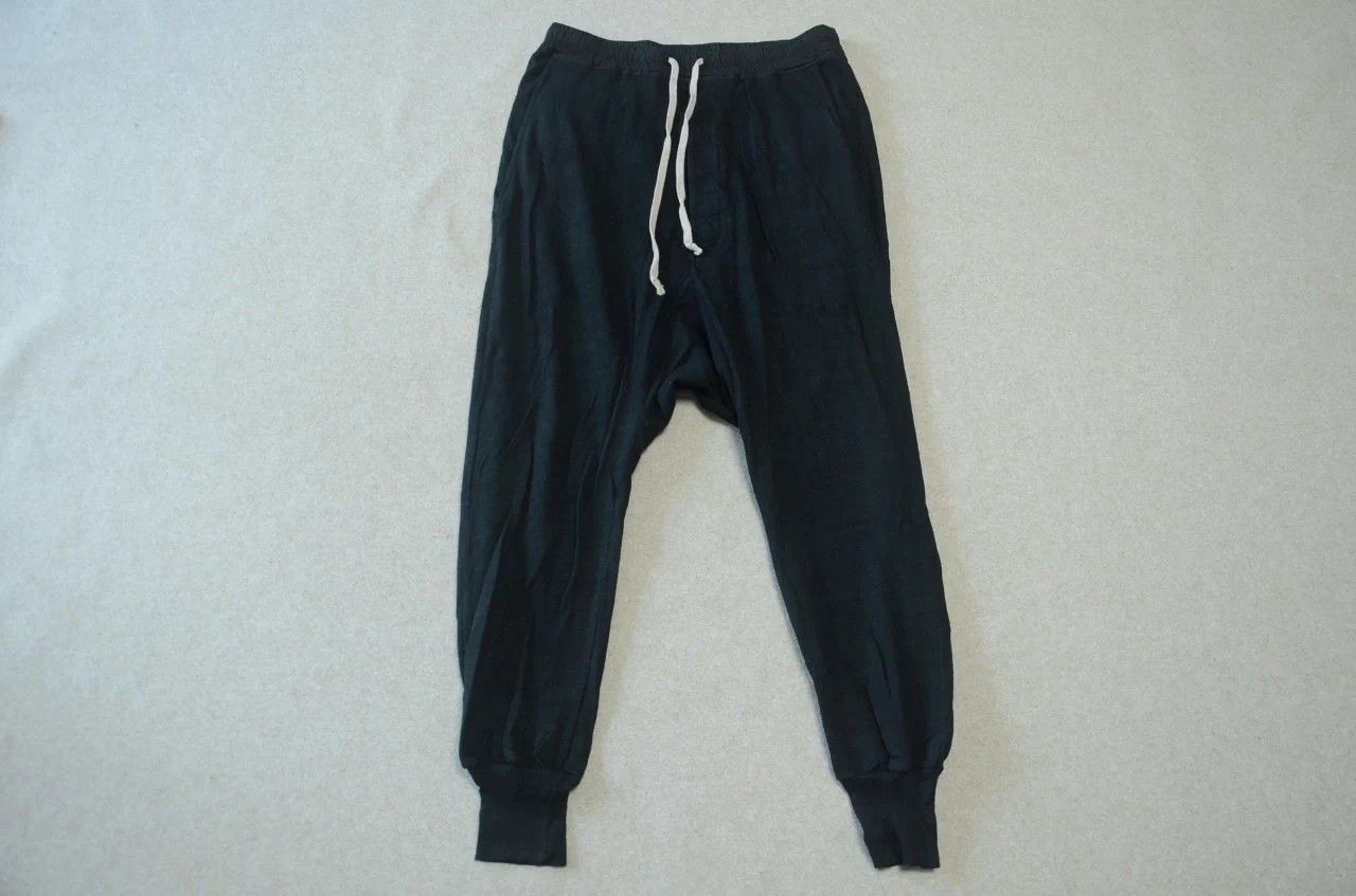 Rick Owens Rick Owens Black Dropped Crotch Cuffed Pants Size US 28 / EU 44 - 1 Thumbnail