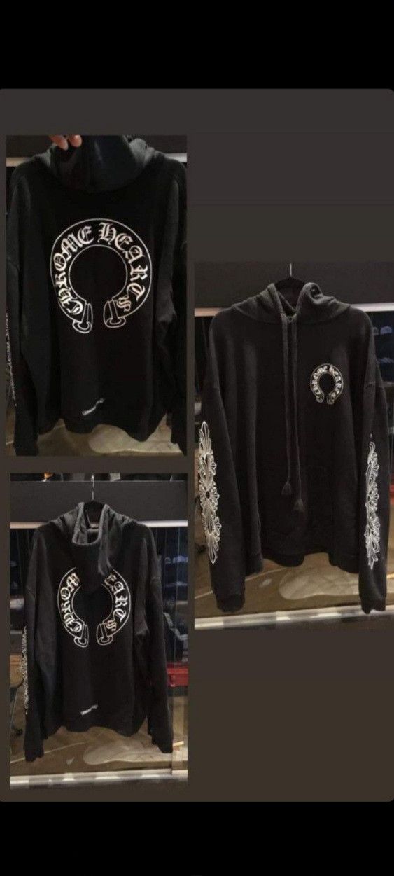 image of Chrome Hearts Horseshoe Hoodie in Black, Men's (Size 2XL)