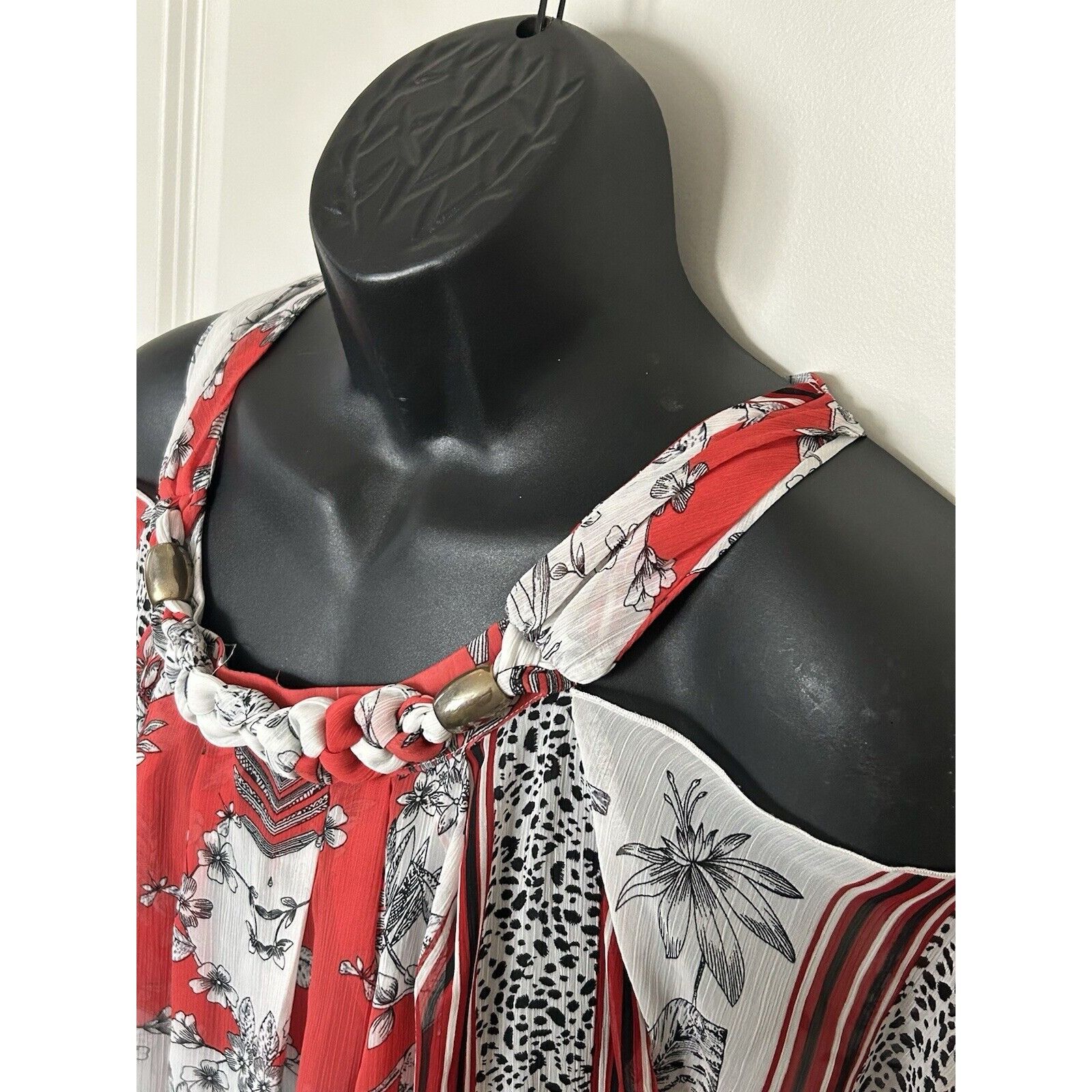 Other Madison Paige Women Gray 3/4 Sleeve Boho Blouse L Size L / US 10 / IT 46 - 5 Thumbnail