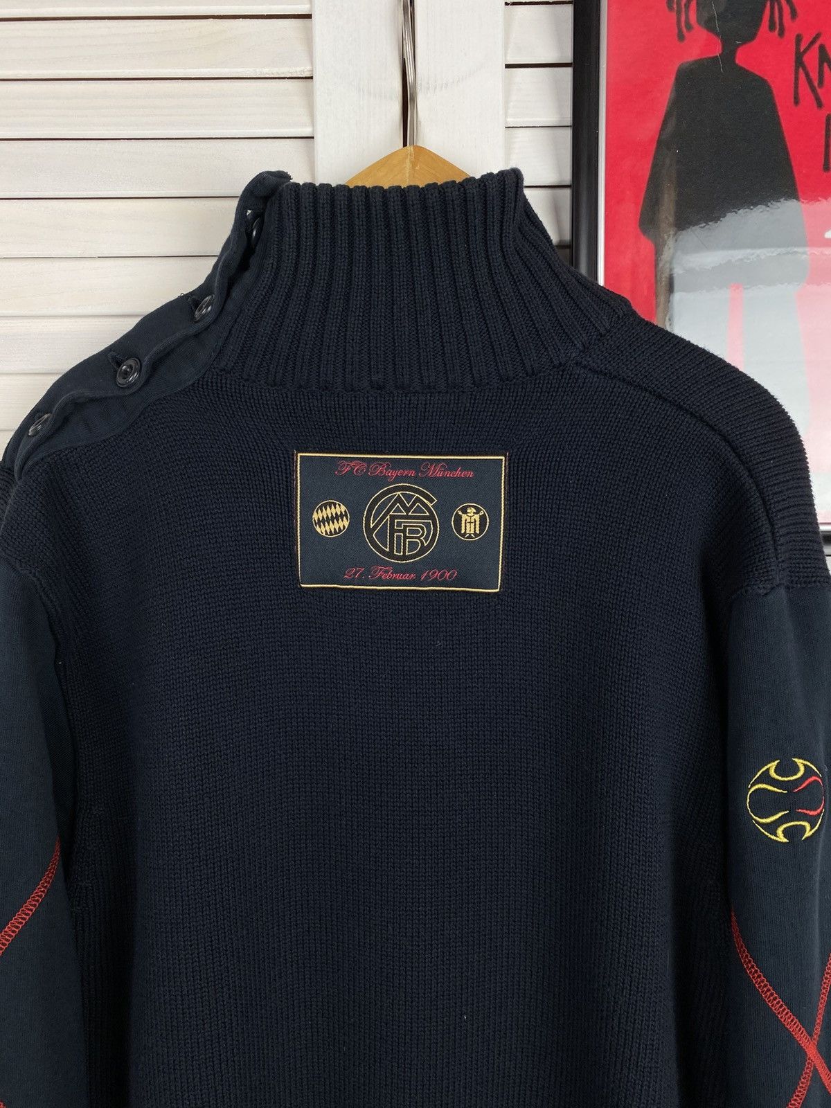 Adidas Vintage Knit Sweater Adidas Bayern Munich Turtleneck Footbal Size US M / EU 48-50 / 2 - 9 Thumbnail