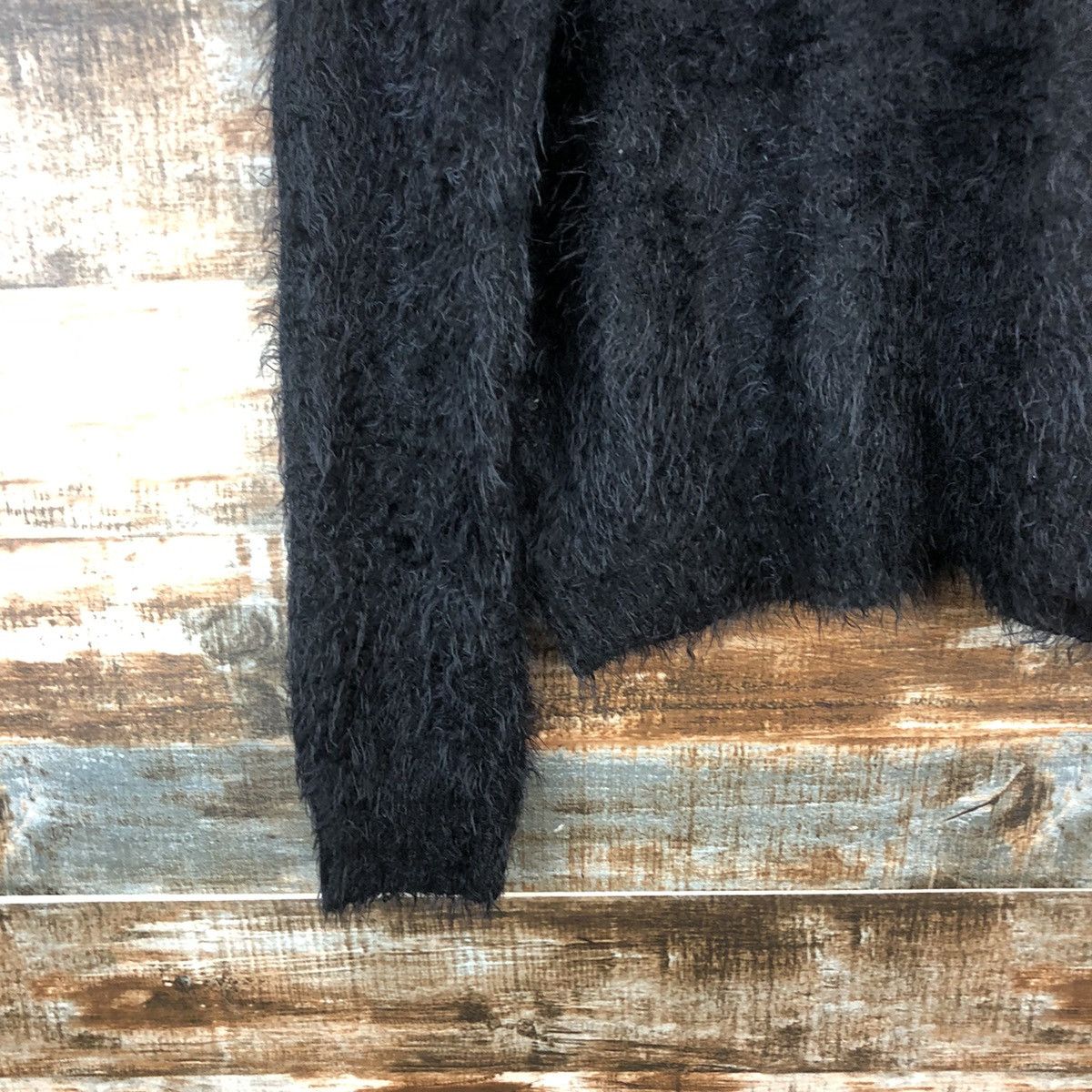 Japanese Brand DL HK Works London Black fur shaggy Mohair Knitwear #C364 Size M / US 6-8 / IT 42-44 - 15 Thumbnail