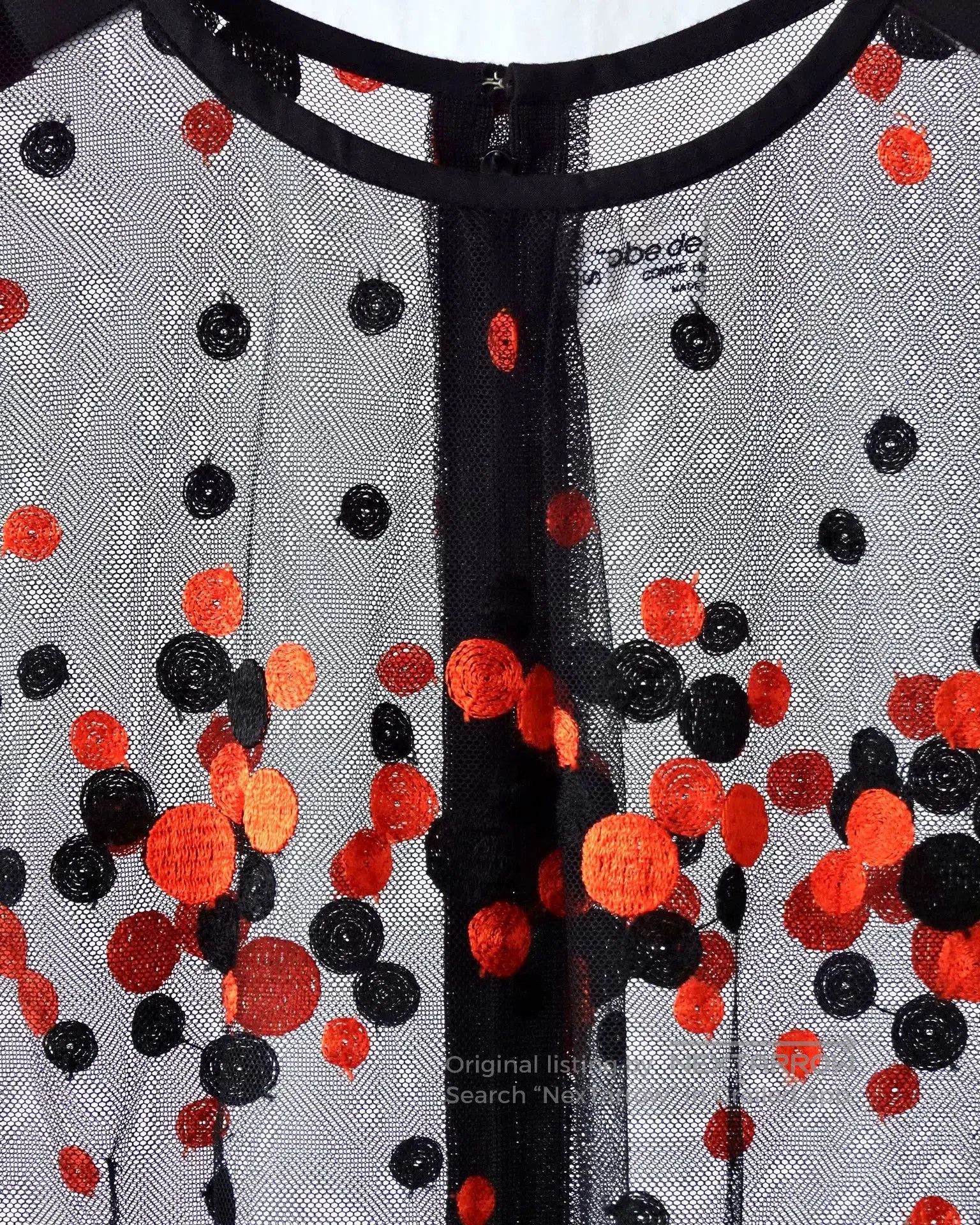Rei Kawakubo CDG Robe Black Red Dot Mesh Top. Size S / US 4 / IT 40 - 4 Thumbnail