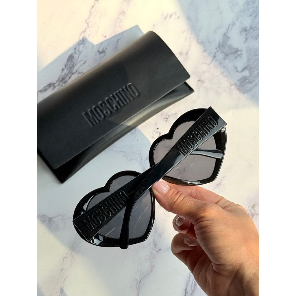 Moschino NEW Moschino MOS128S Heart Black Sunglasses Size ONE SIZE - 3 Thumbnail
