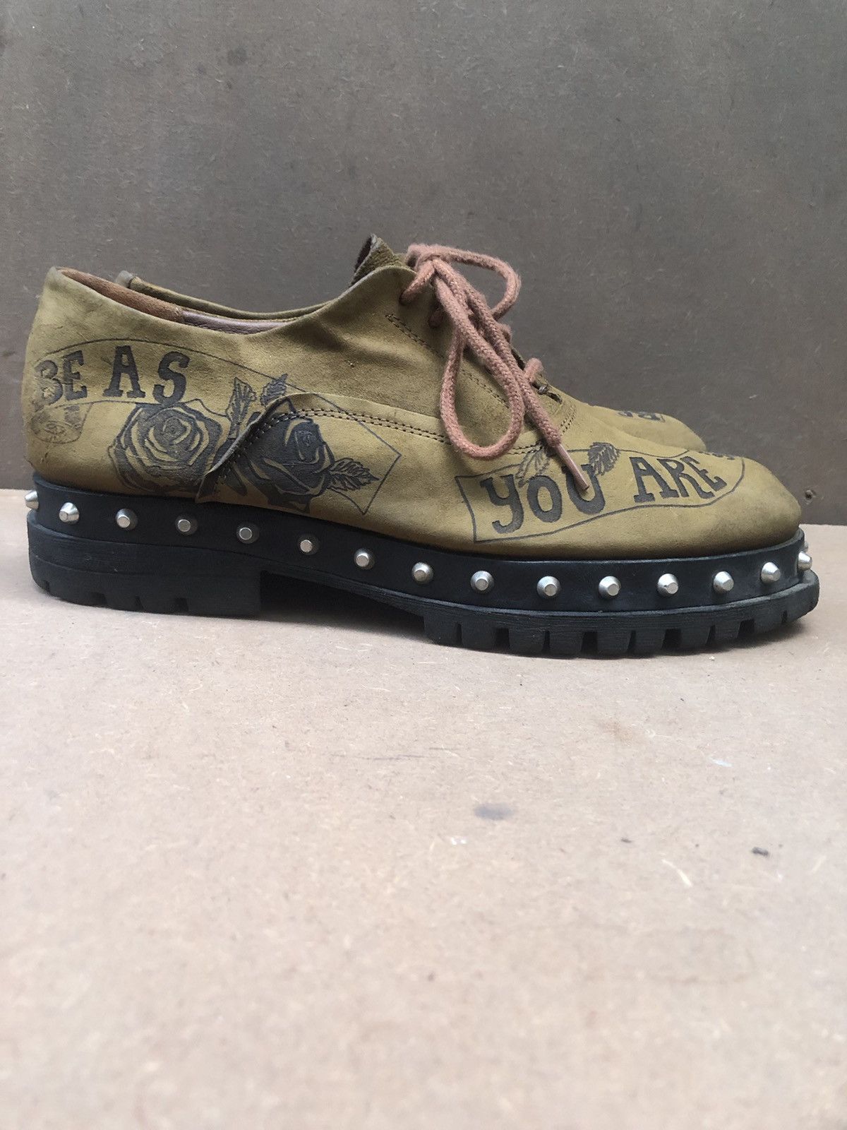 A.S.98 A.S 98 Brown Leather Men’s studded Casual Shoes Size 42 Size US 8 / EU 41 - 3 Thumbnail