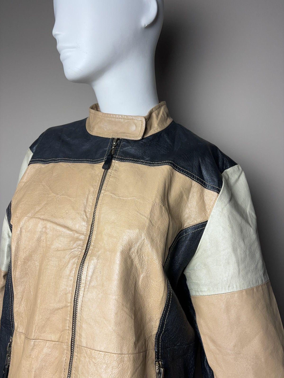 Other Leather Moto Racing style vintage jacket Size L / US 10 / IT 46 - 3 Thumbnail