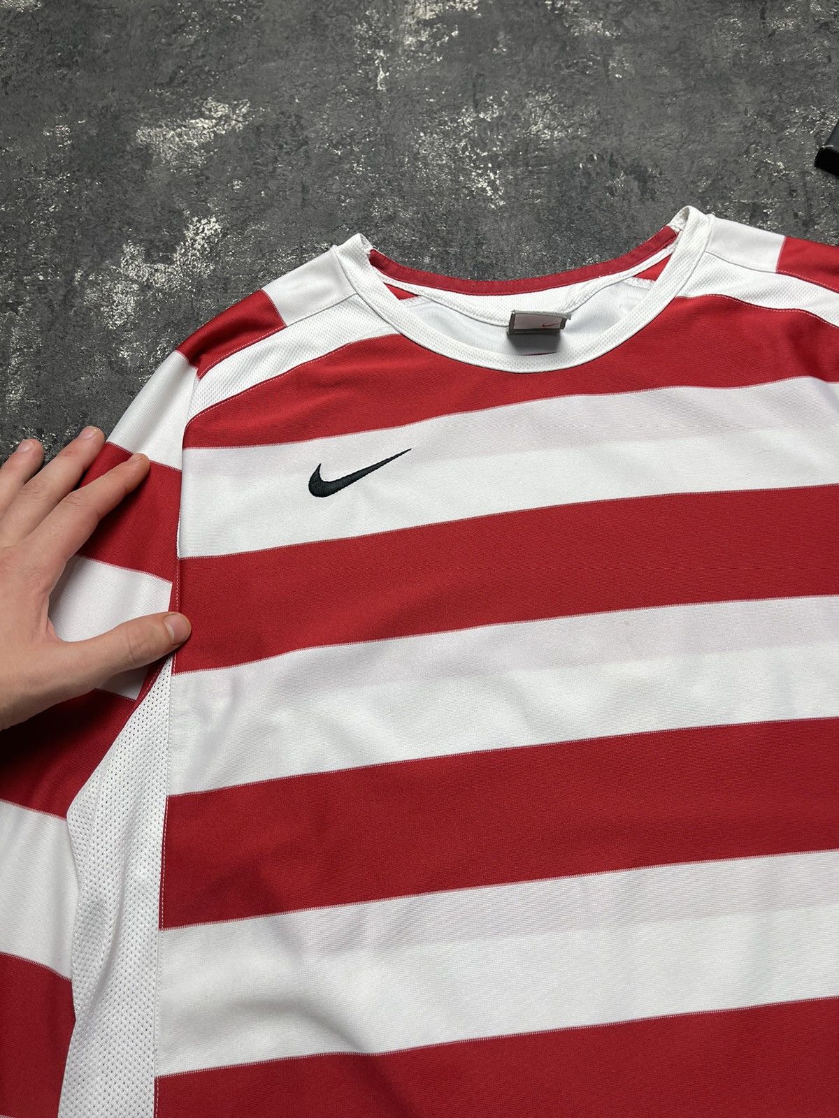 Nike × Vintage Vintage Nike Striped Jersey 90s Size US L / EU 52-54 / 3 - 4 Thumbnail