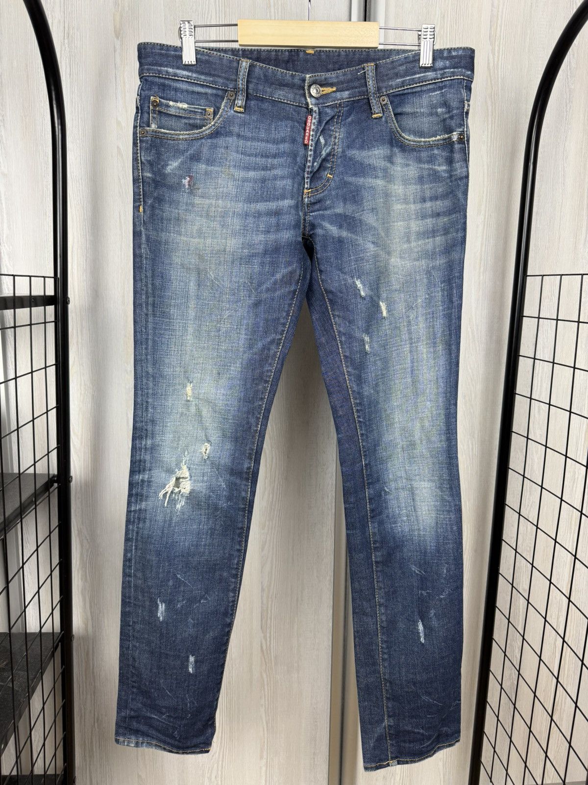 Dsquared2 Dsquared2 blue faded distressed denim jeans pants Size 34" / US 12 / IT 48 - 2 Thumbnail