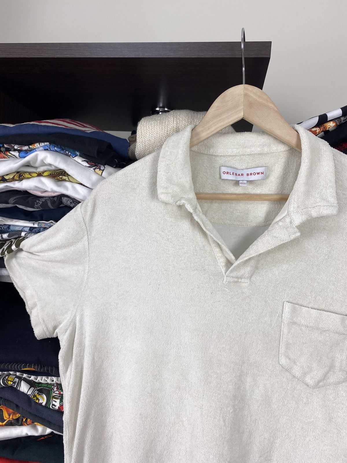 Orlebar Brown Terry Cotton White Polo Size US L / EU 52-54 / 3 - 5 Thumbnail
