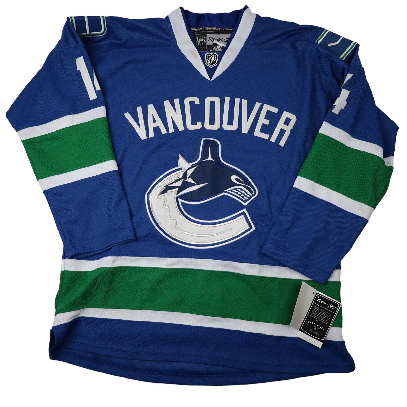 image of NWT Reebok Vancouver Canucks 14 Alex Burrows All Sewn Jersey in Blue, Men's (Size XL)