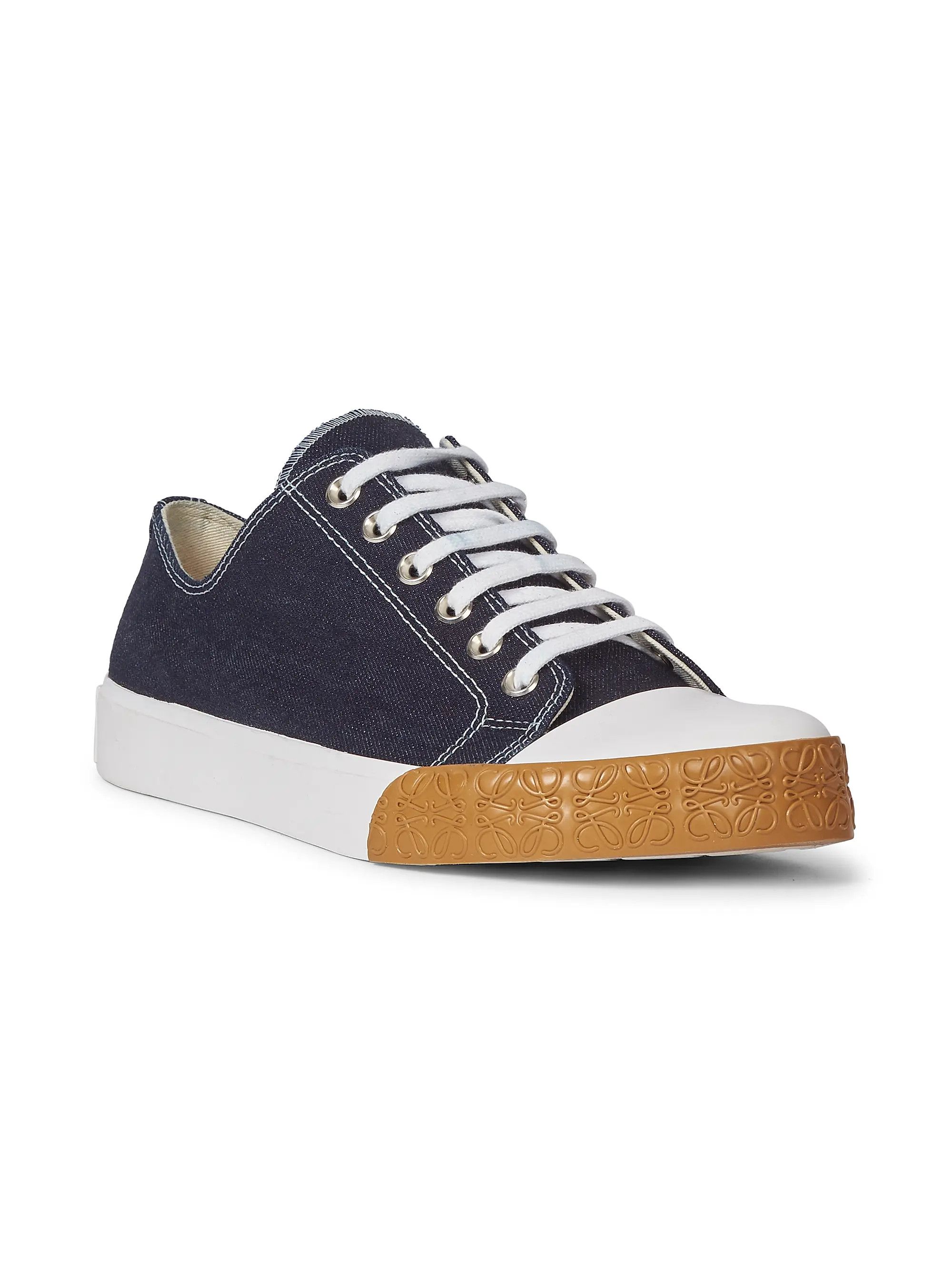 Loewe os11x0725 Bloc Lace-Up Sneakers in Raw Denim Size US 11 / EU 44 - 2 Thumbnail
