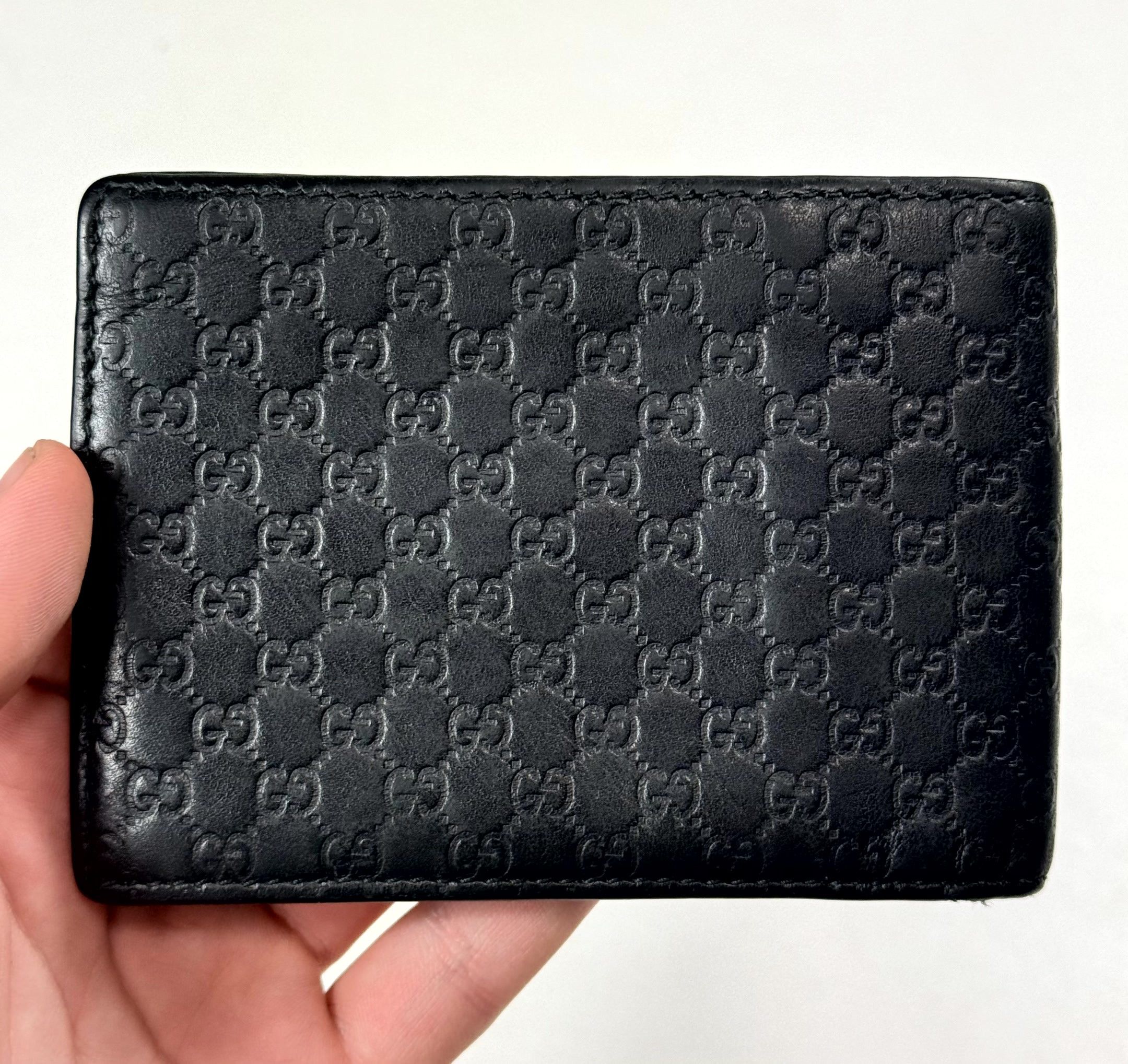Gucci Gucci Micro Guccissima Monogram Black Leather Bifold Wallet Size ONE SIZE - 2 Thumbnail
