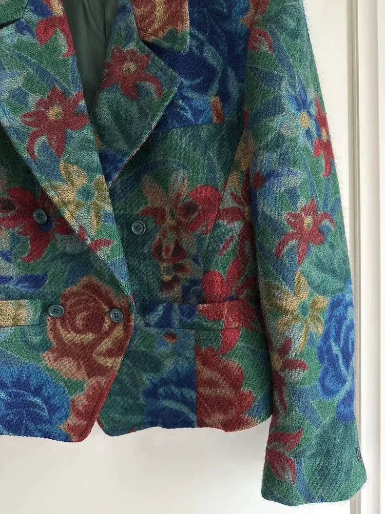 Kenzo KENZO Floral woolen woolen suit retro coat Size M / US 6-8 / IT 42-44 - 4 Thumbnail