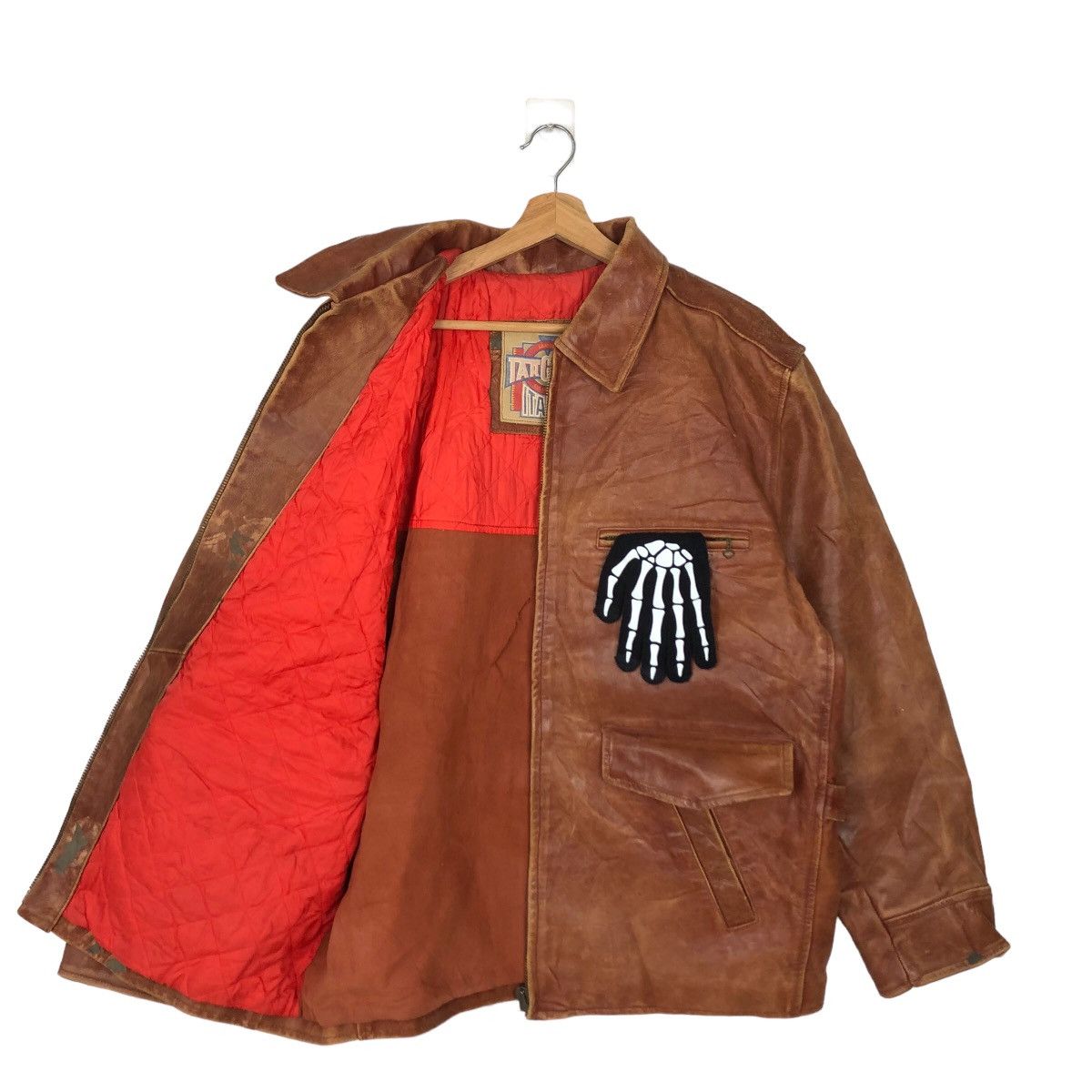Japanese Brand VINTAGE BOMBER GENUINE LEATHER JACKET TARGATO ITALIA JAPAN Size US M / EU 48-50 / 2 - 8 Thumbnail