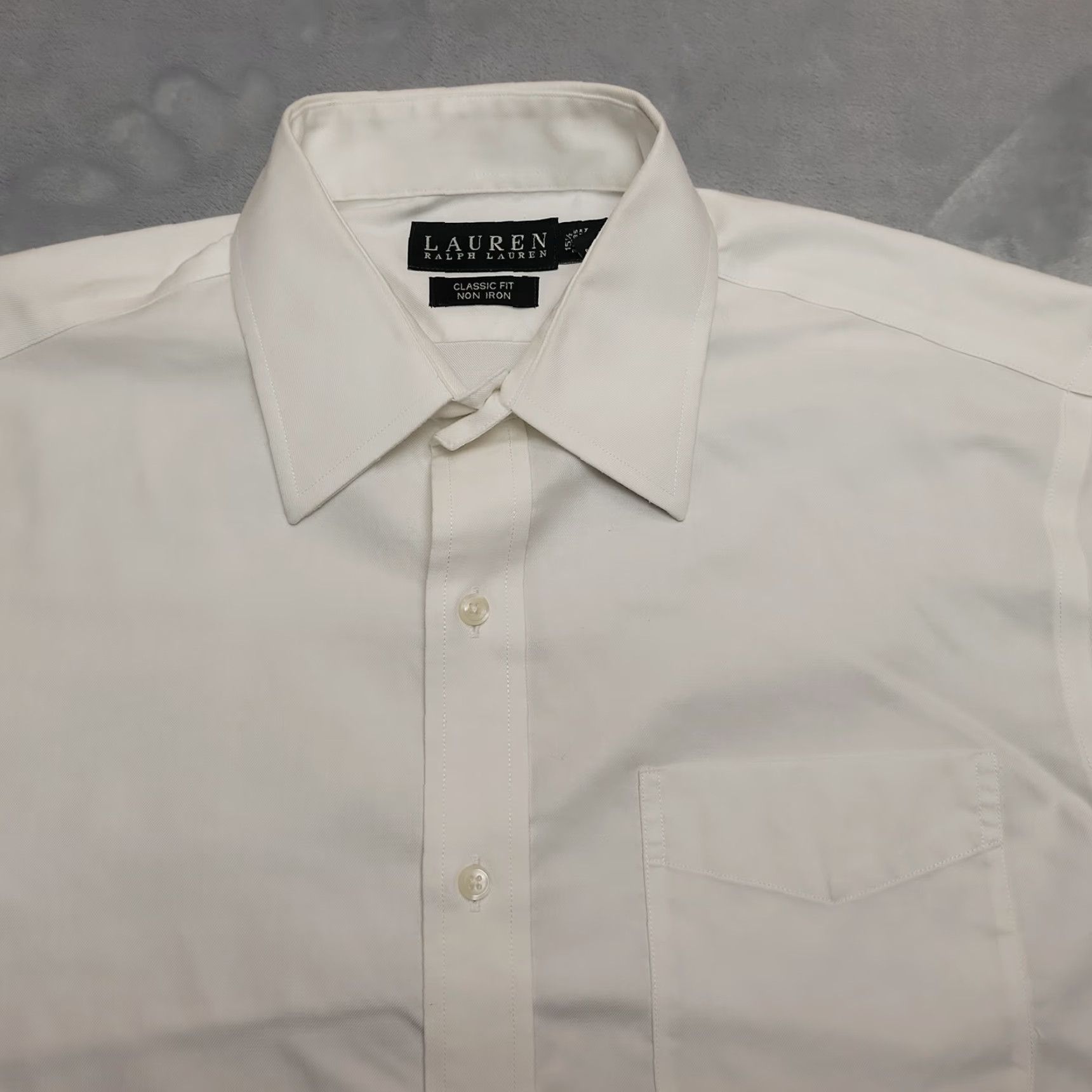 Ralph Lauren VINTAGE Ralph Lauren Shirt Mens 15.5 White Classic Fit Short Sleeve 100% Cotton Casual Size US L / EU 52-54 / 3 - 2 Thumbnail
