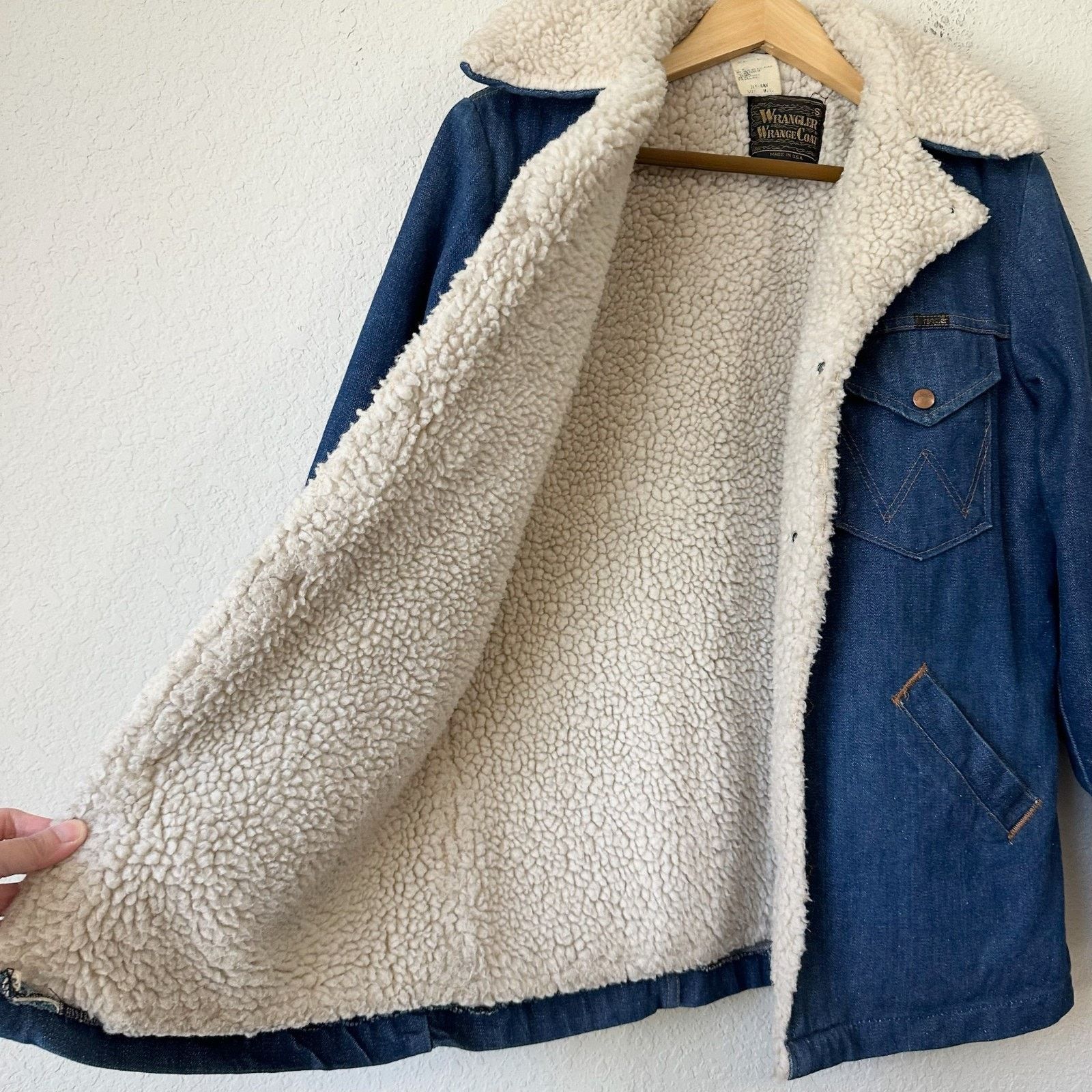 Wrangler VINTAGE WRANGLER Wrange Coat Jacket Sherpa Lined Western 70s Size US S / EU 44-46 / 1 - 6 Thumbnail
