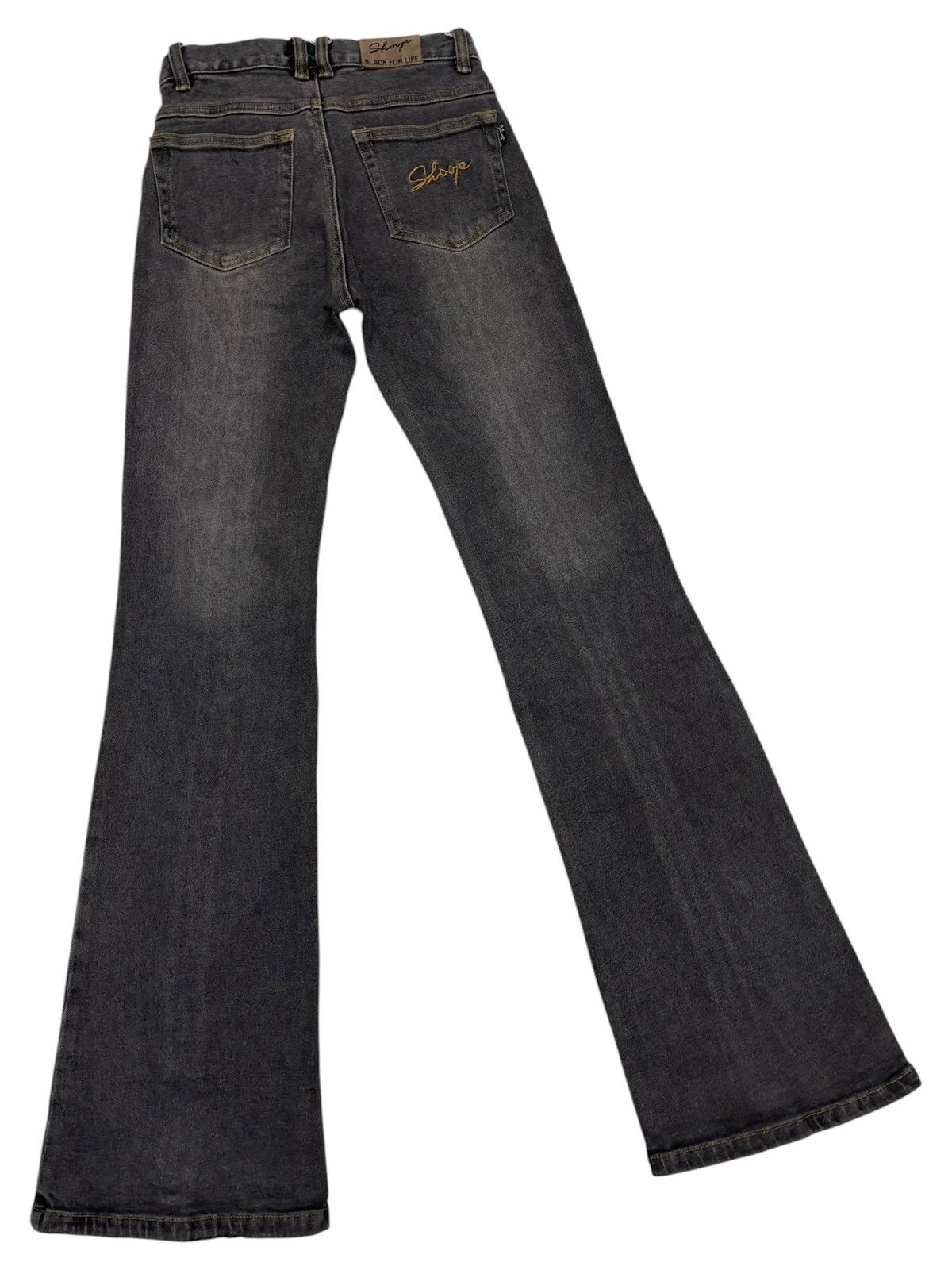 If Six Was Nine RARE FLARE JEAN BLACK ZIPPER DENIM SHOOP BLACK FOR LIFE JEAN Size 24" / US 00 / IT 34 - 6 Thumbnail